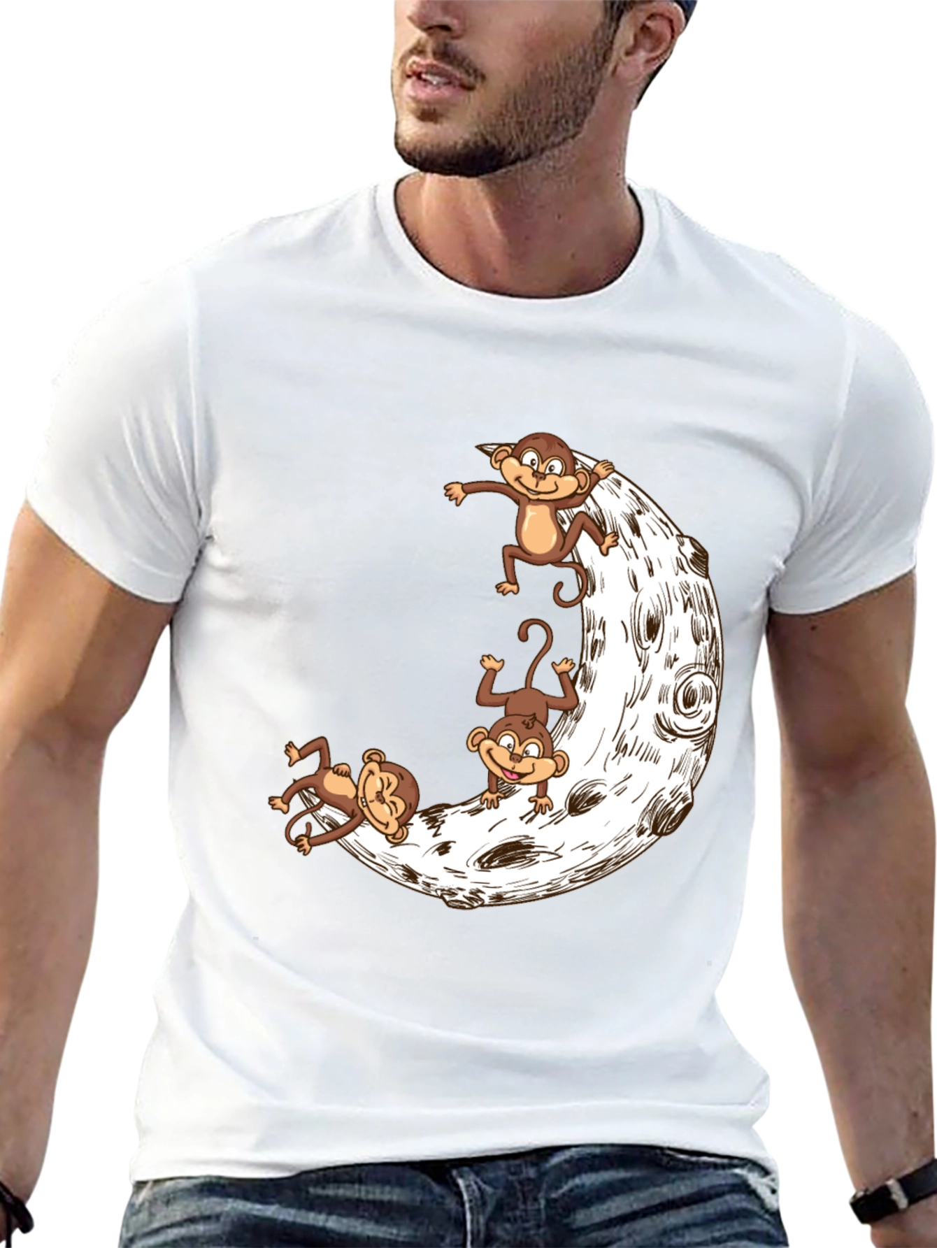 Monkey Moon Graphic Tee - Fun & Unique Design