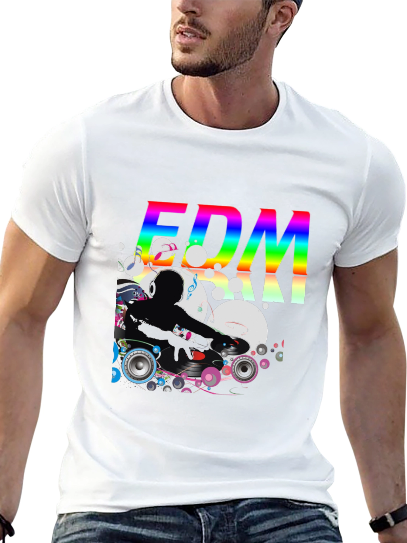 EDM DJ Graphic Tee - Black Cotton T-Shirt