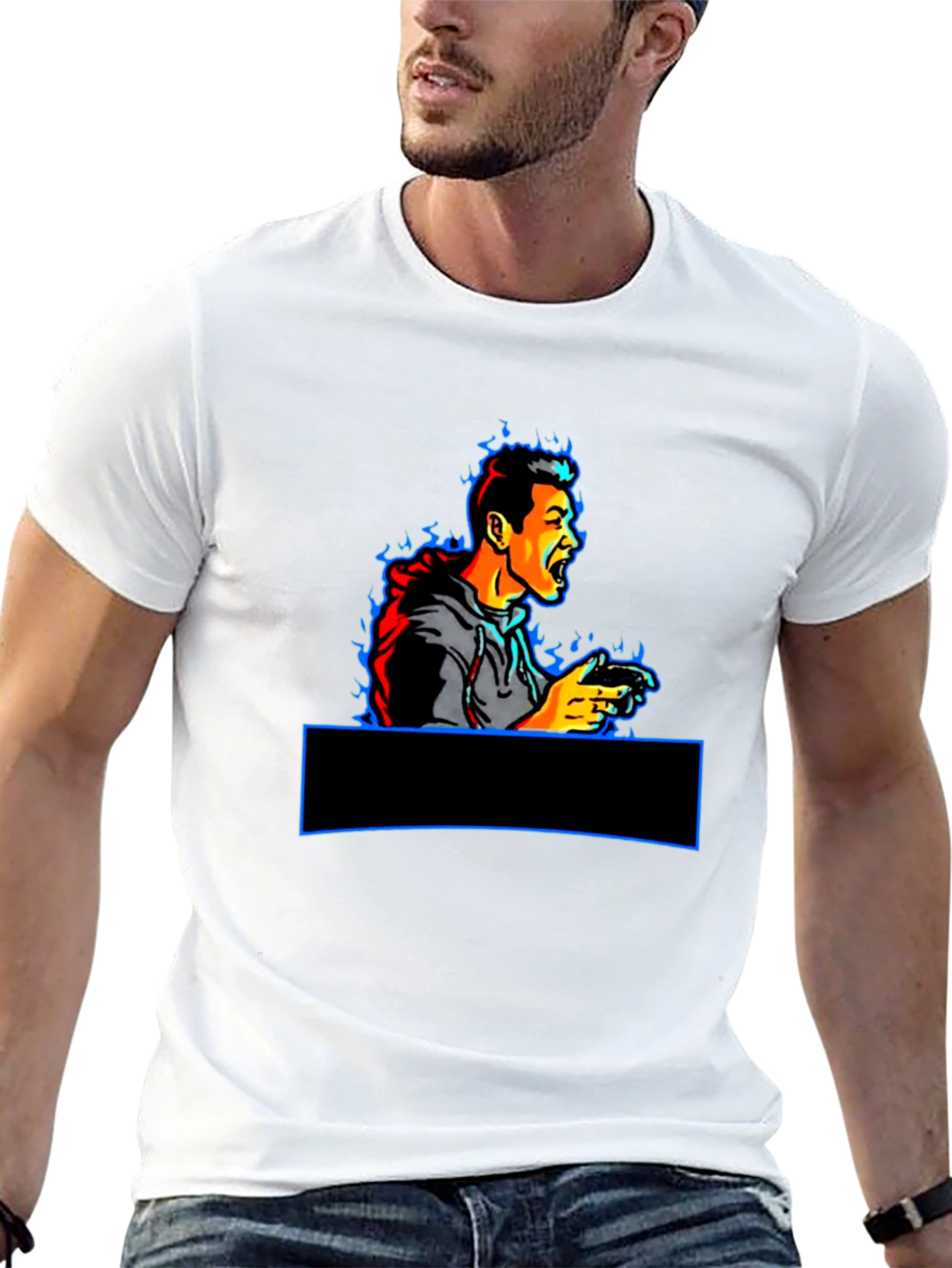 Gamer Rage Graphic T-Shirt - Black Crew Neck Tee