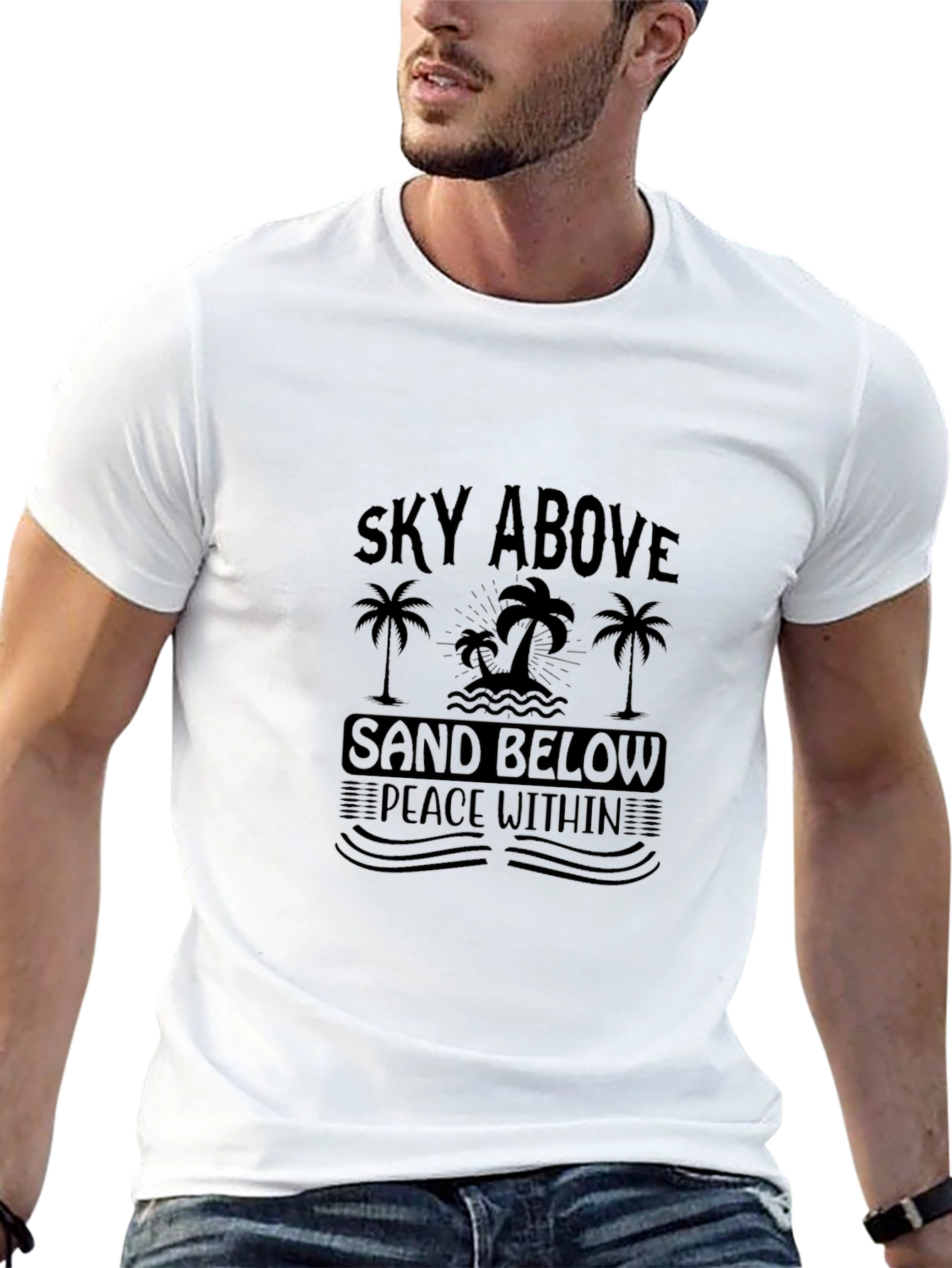 Sky Above Sand Below Mens Black Graphic Tee