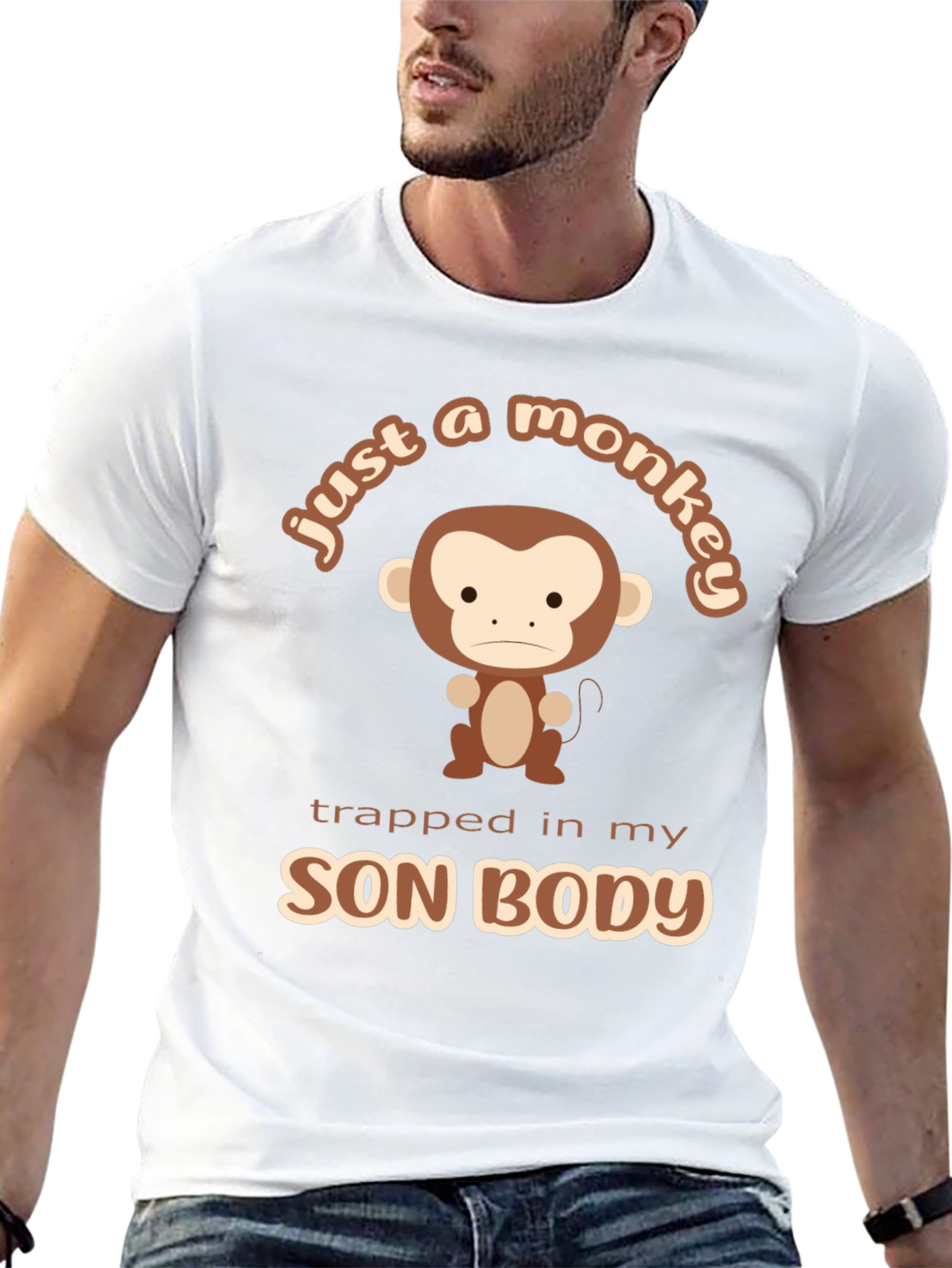 Funny Just a Monkey Graphic T-Shirt