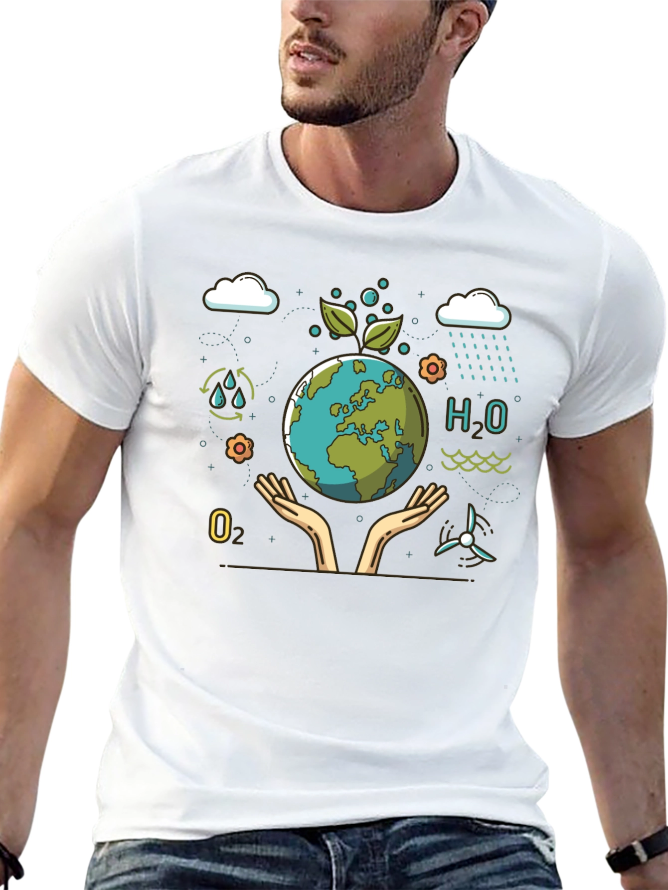 Eco-Friendly Earth Graphic T-Shirt