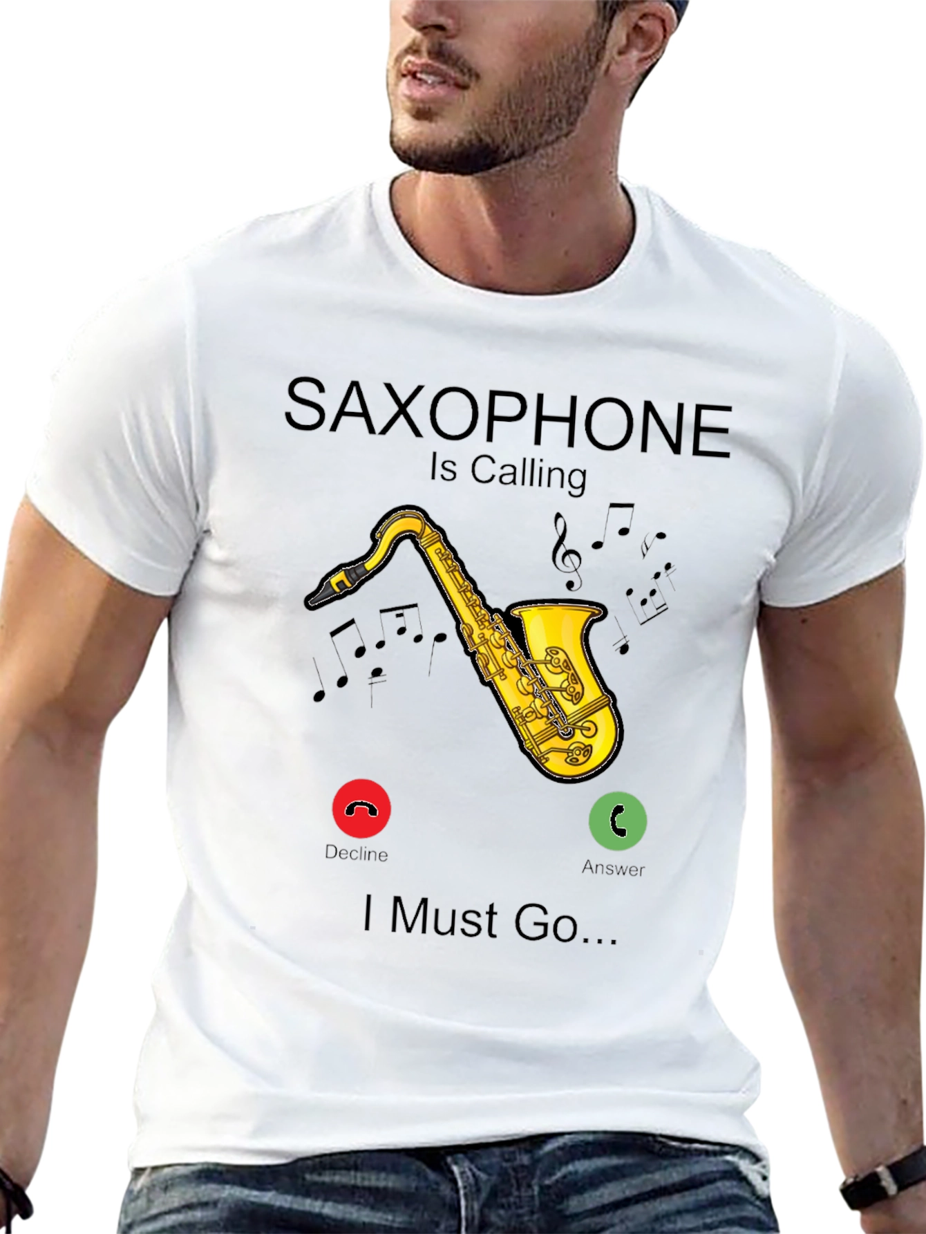 Saxophone Calling Black T-Shirt