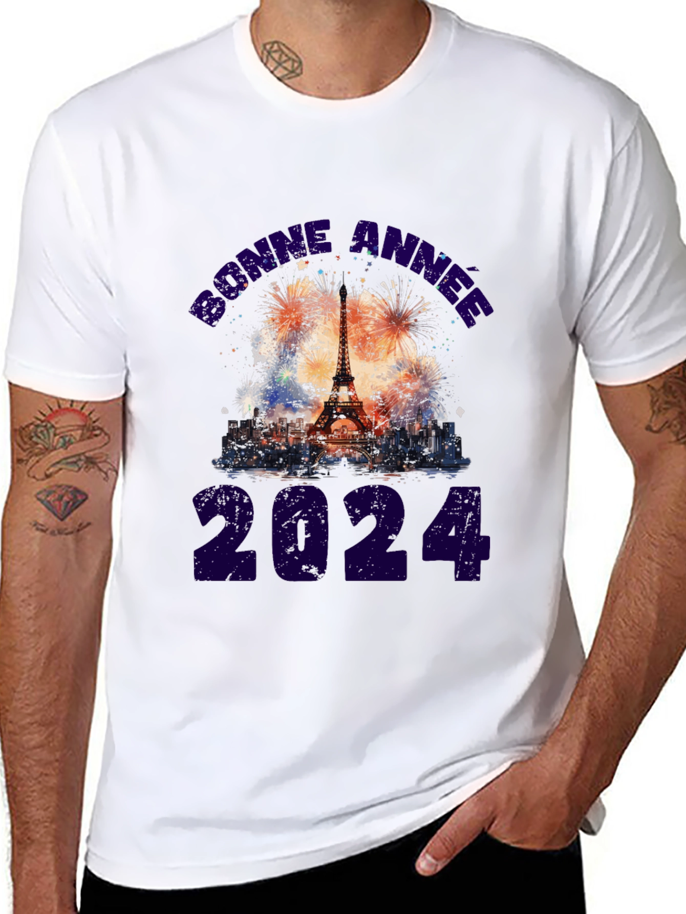 Bonne Annee 2024 Eiffel Tower Tee