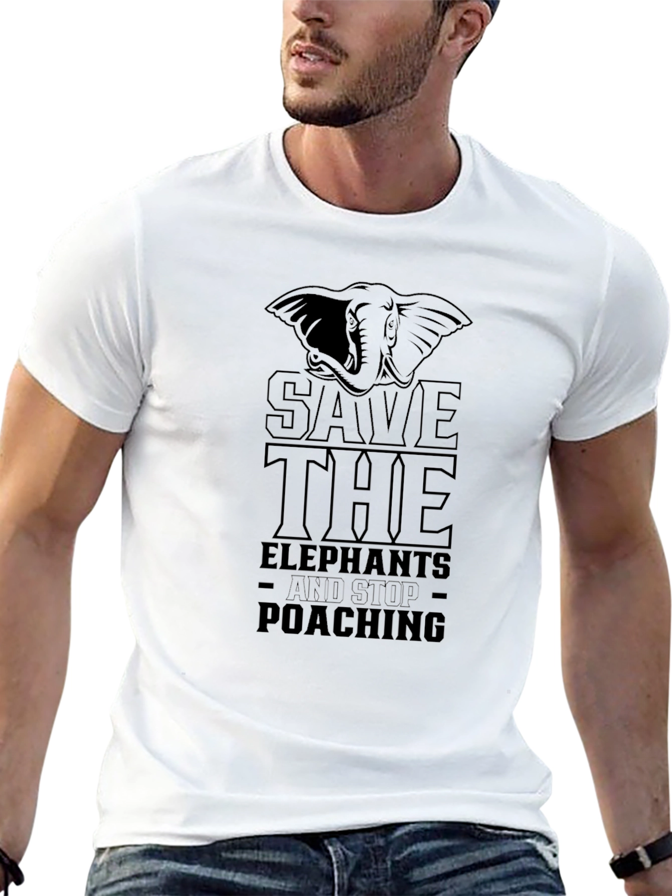 Save the Elephants Black Graphic Tee