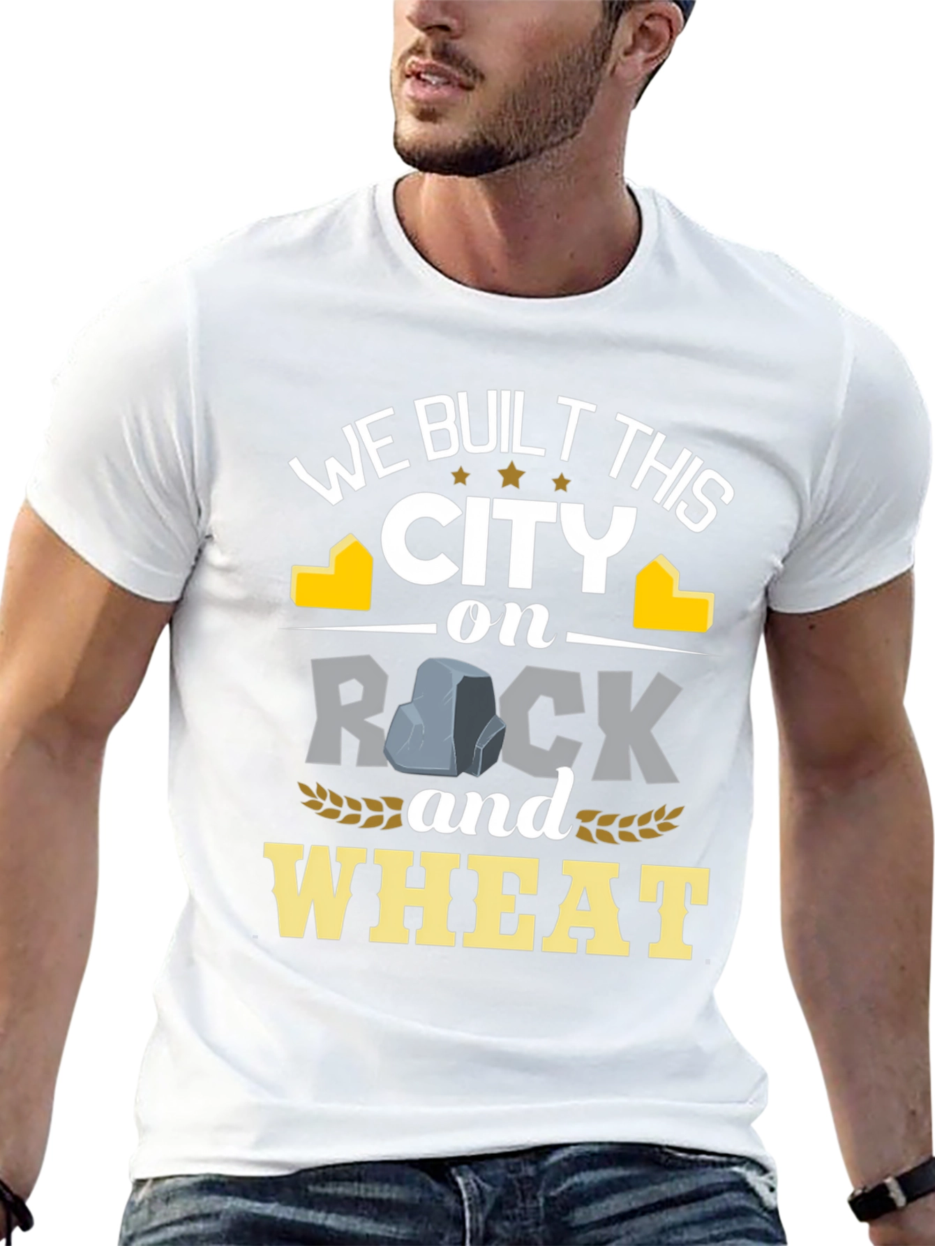 We Built This City on Rock and Wheat T-Shirt