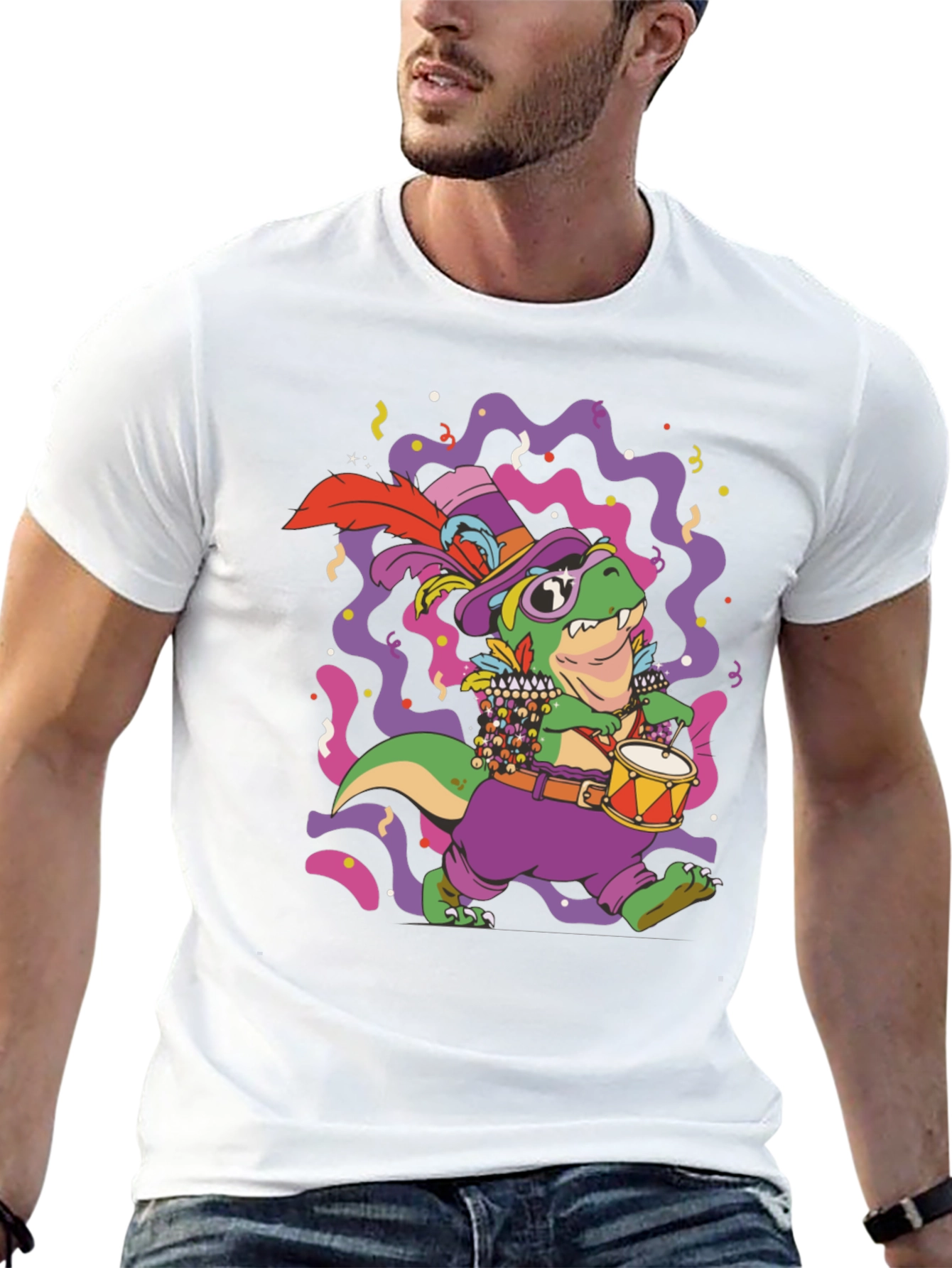 Mardi Gras Dino T-Shirt