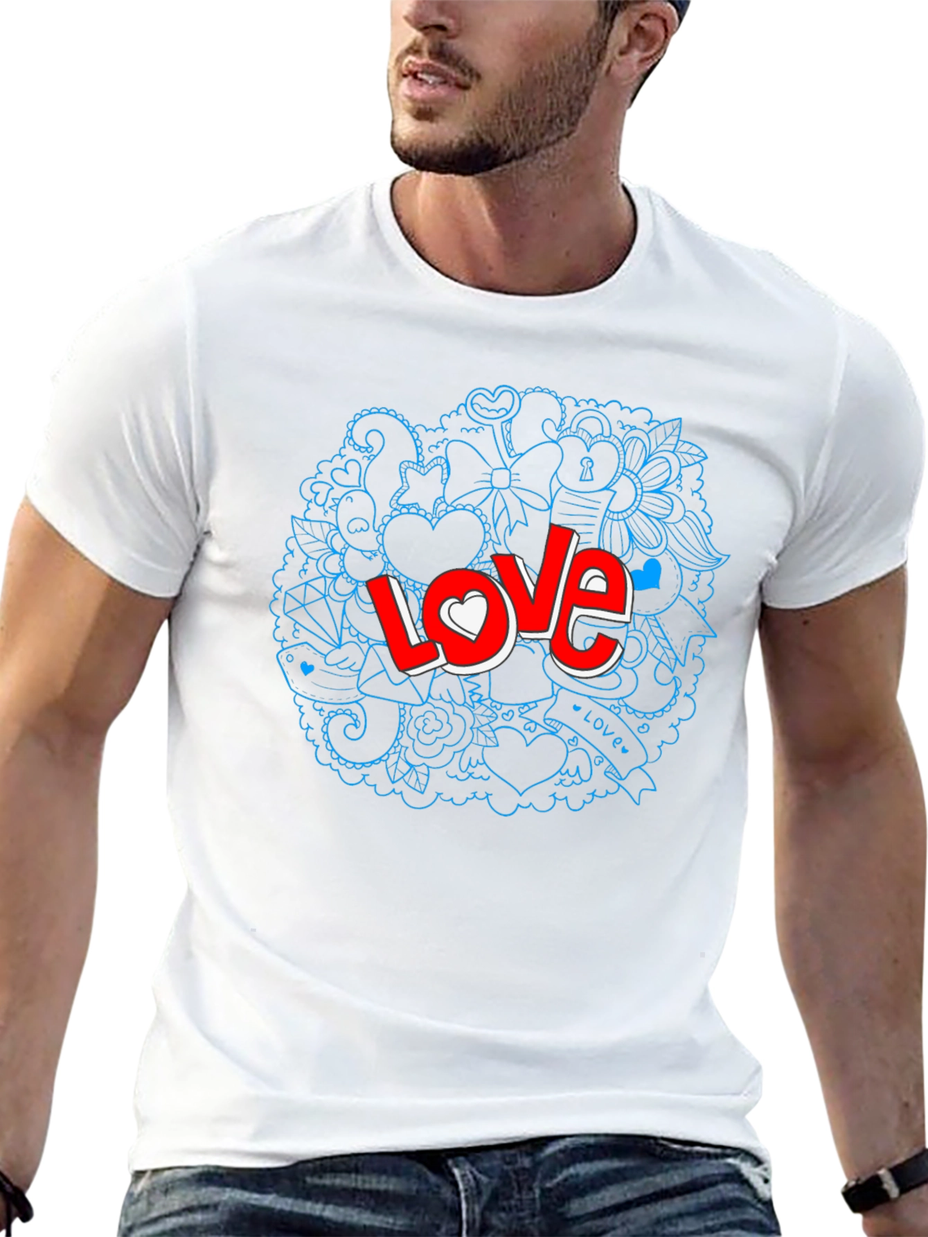 Love Doodle Graphic Tee - Unique Design