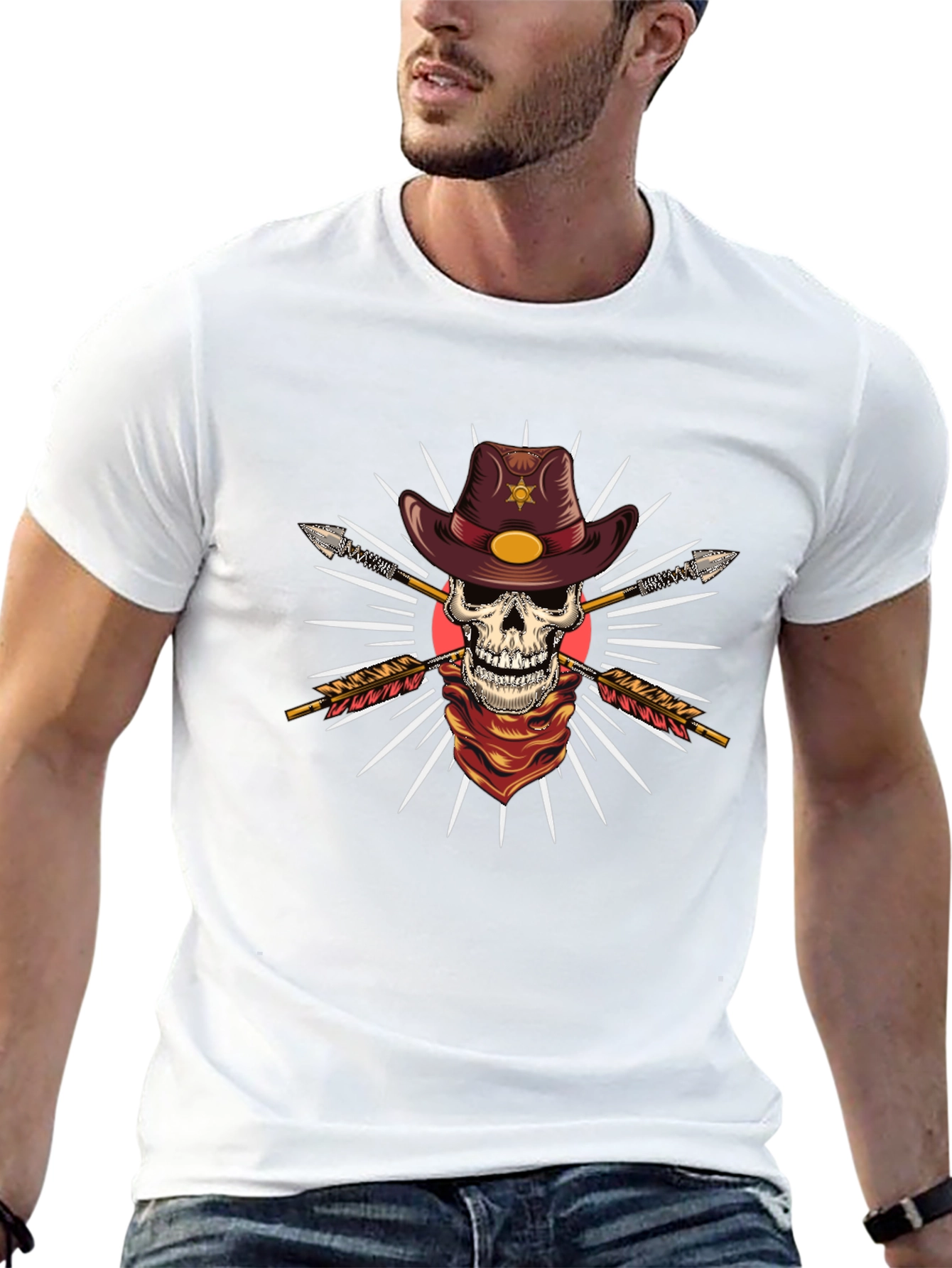 Skull Cowboy T-Shirt - Western Graphic Tee