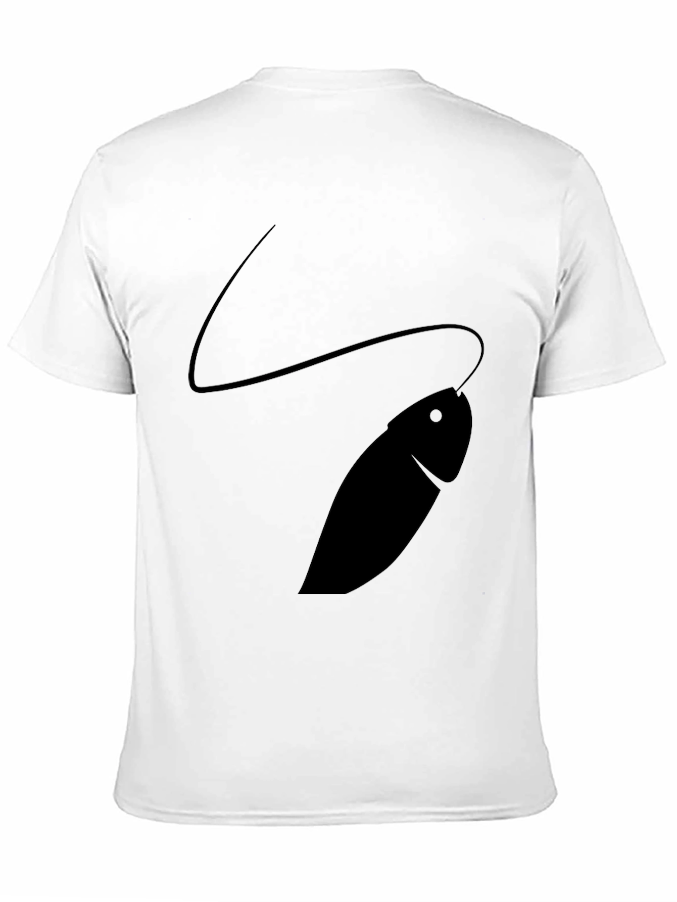 Mens Black T-Shirt with Fish Design