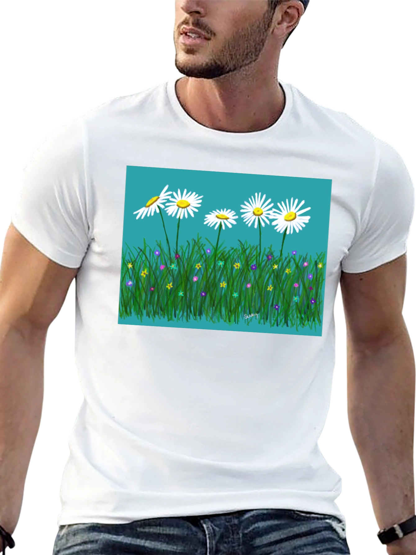 Daisy Meadow Graphic T-Shirt - Black