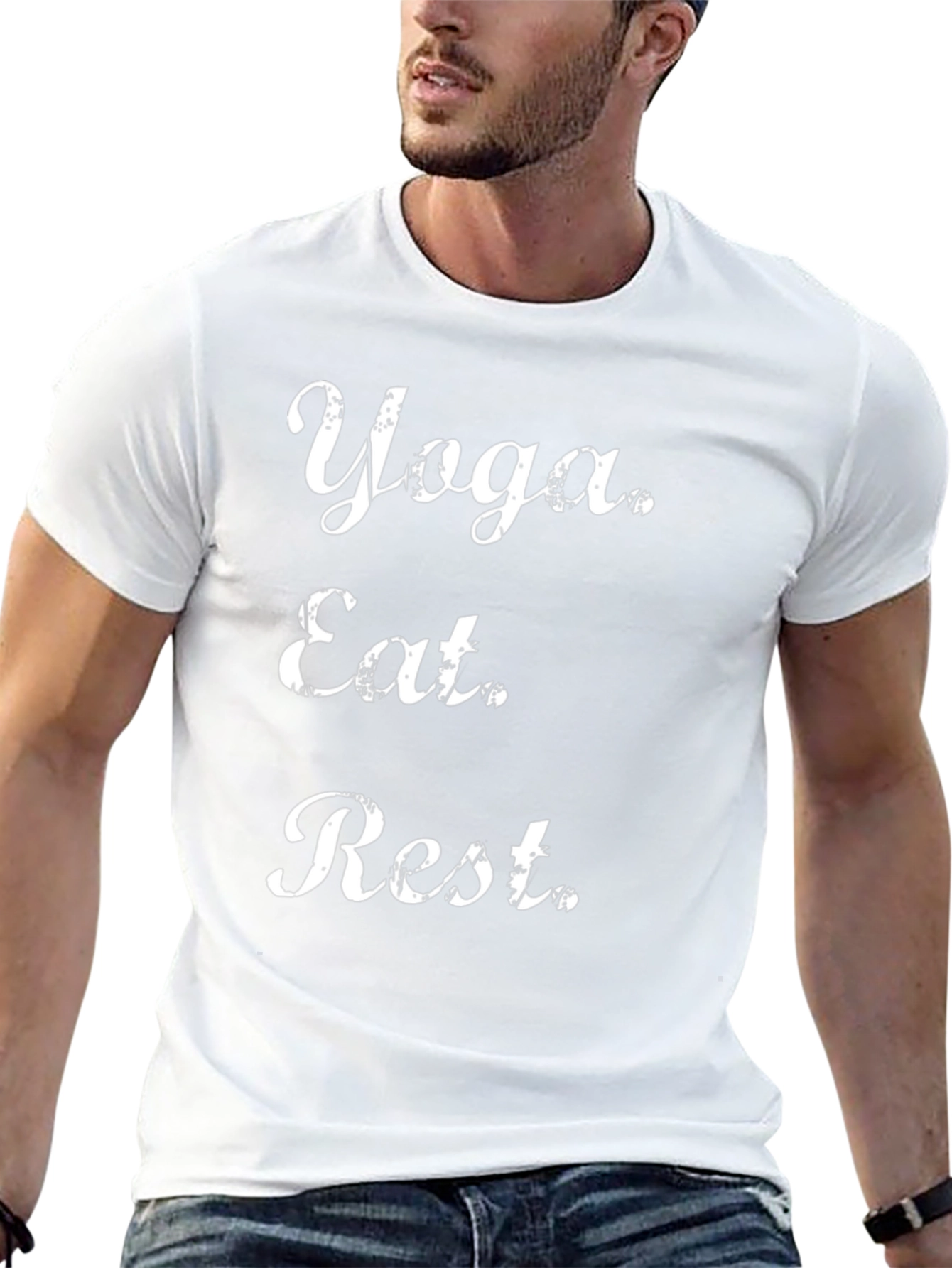 Yoga Eat Rest Graphic T-Shirt - Black Cotton Tee