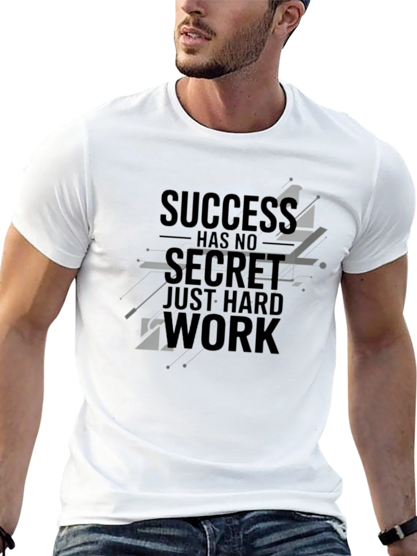 Success Hard Work Black Graphic Tee