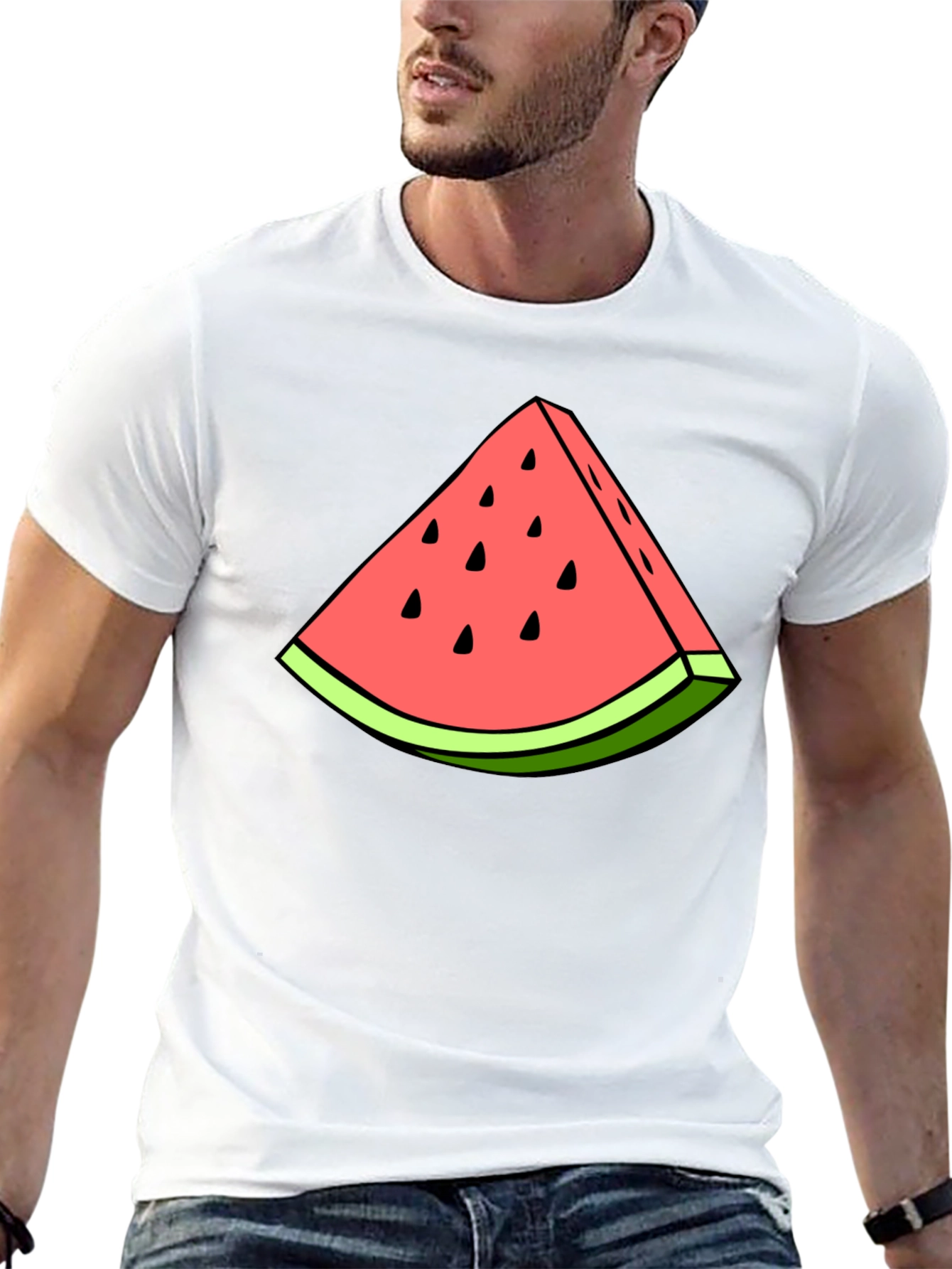 Watermelon Slice Graphic Tee - Black T-Shirt