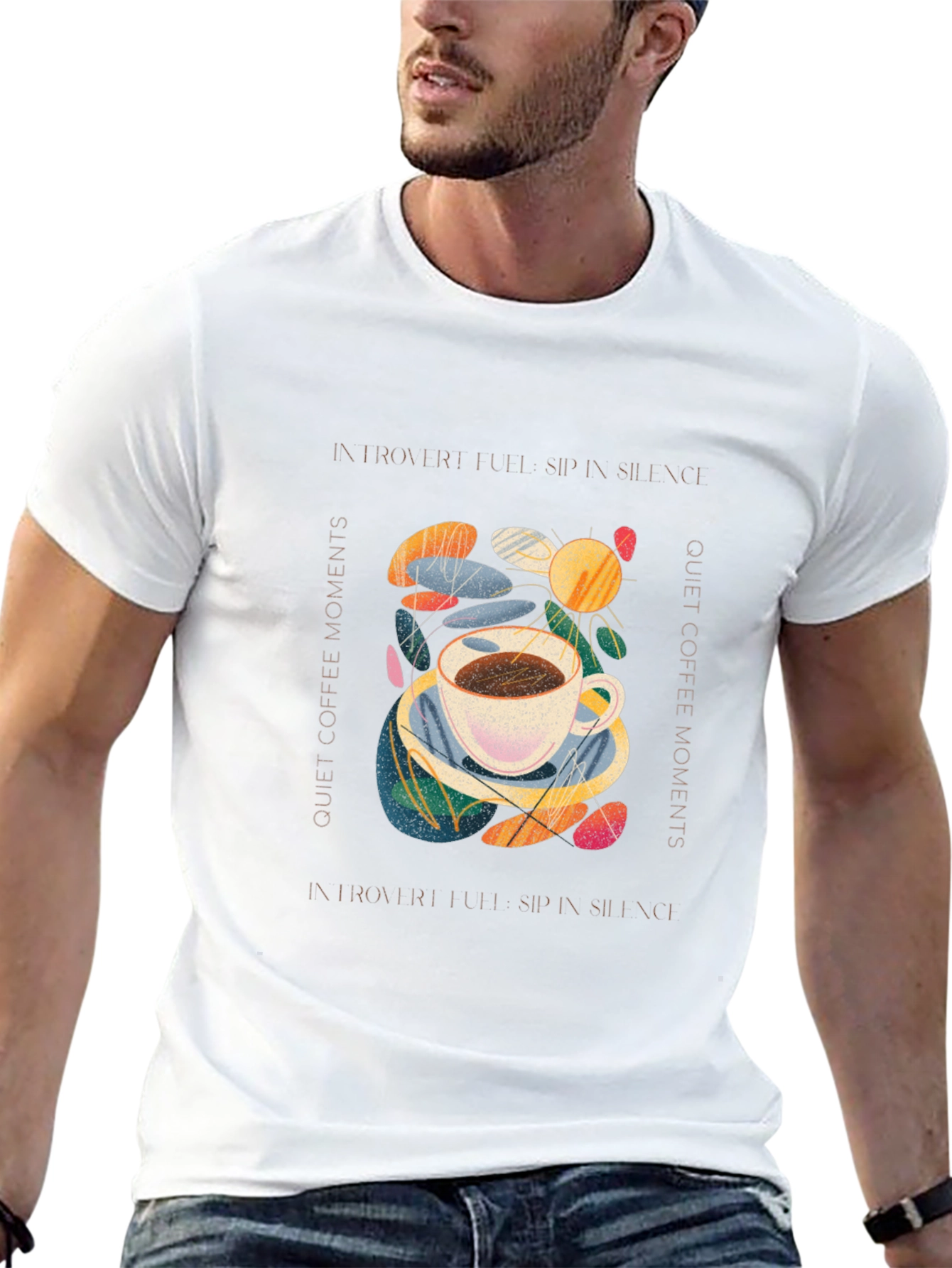 Introvert Coffee Moments Graphic Tee - Unisex Black T-Shirt
