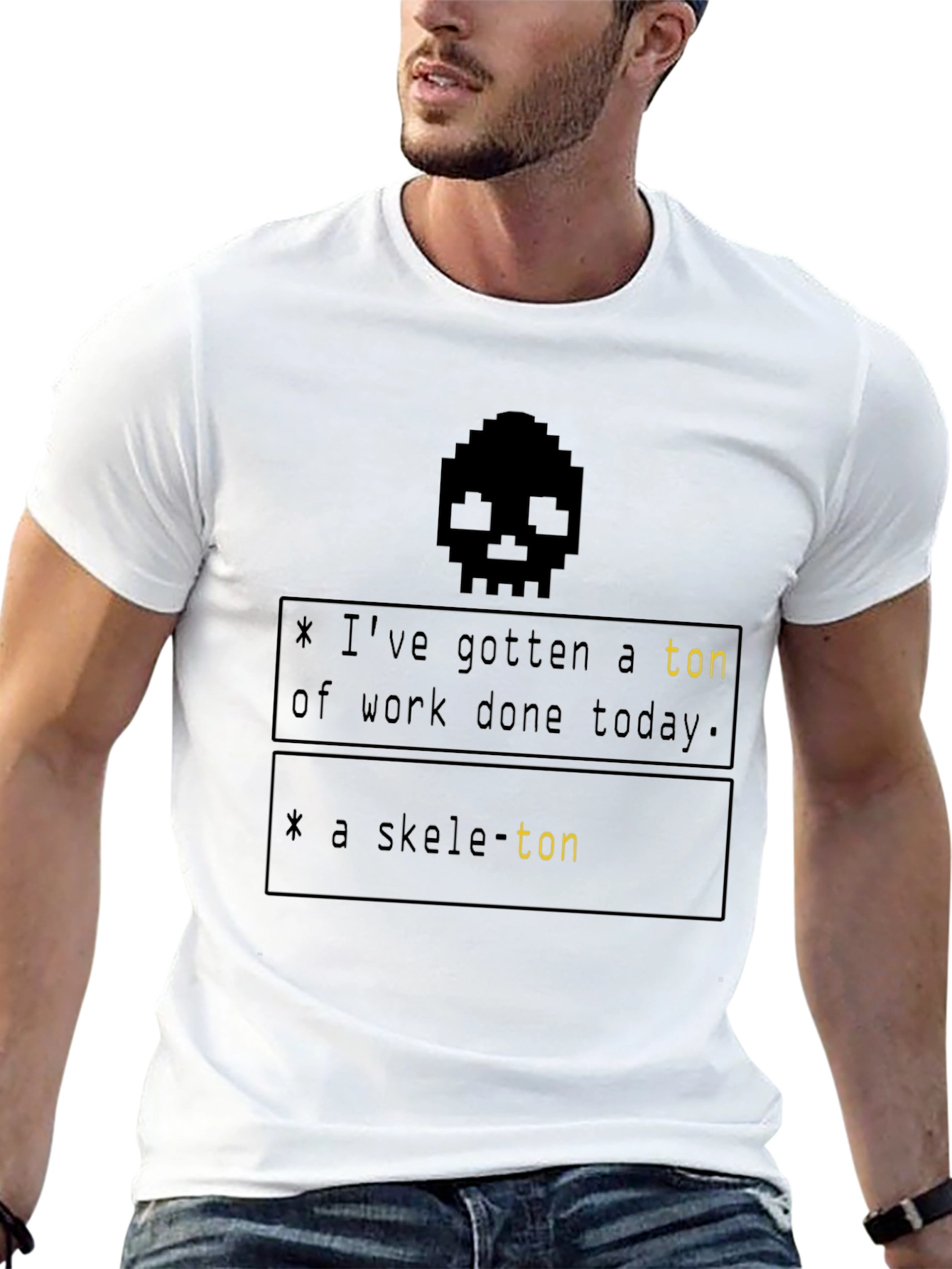 Humorous Skeleton Pun Graphic T-Shirt