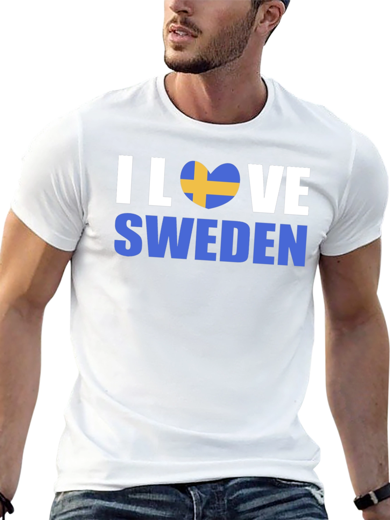 I Love Sweden T-Shirt: Patriotic Flag Heart Graphic Tee