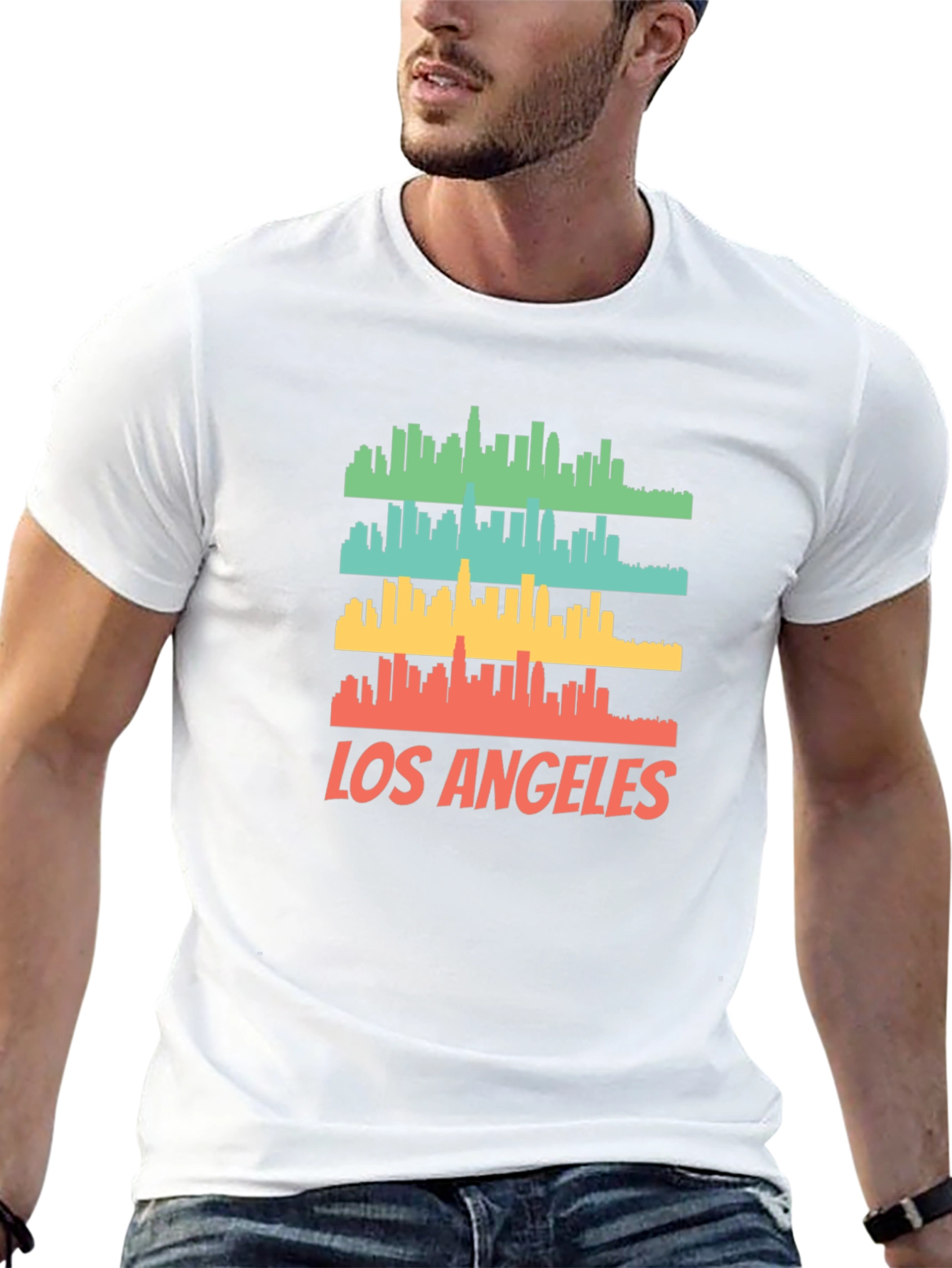 Los Angeles Skyline Graphic Print T-Shirt