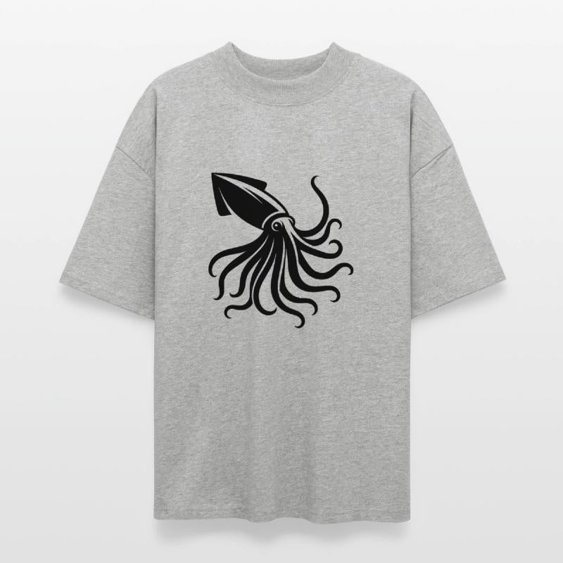 Squid Silhouette Marine Life Art