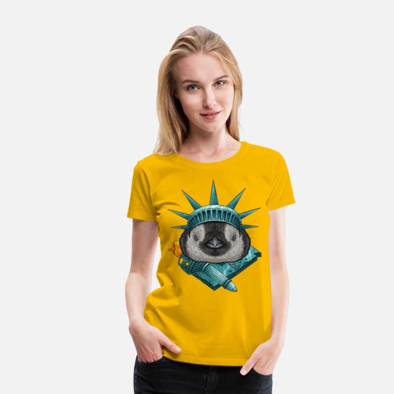 Statue Of Liberty Penguin 4th Of July Animal USA A