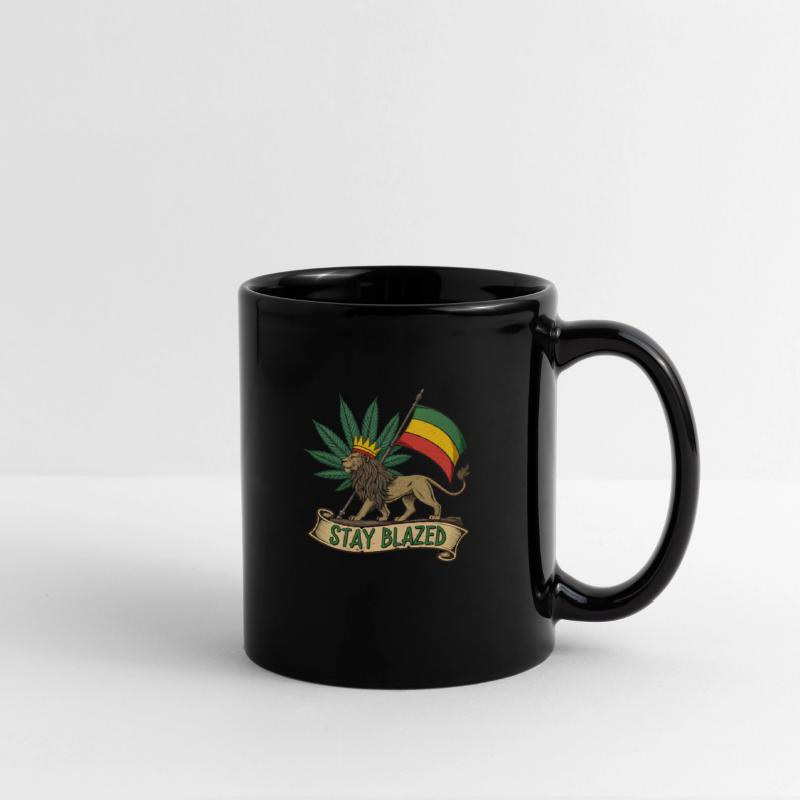 Stay Blazed Lion of Judah Rasta Flag and Weed Leaf