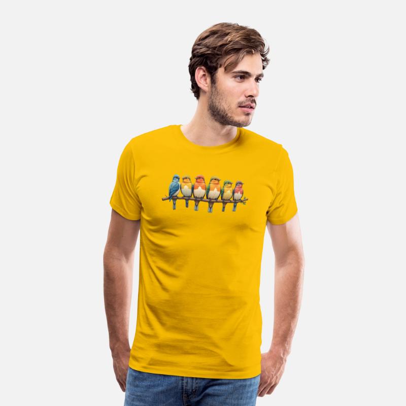 T-shirt with Colorful Birds on a Branch