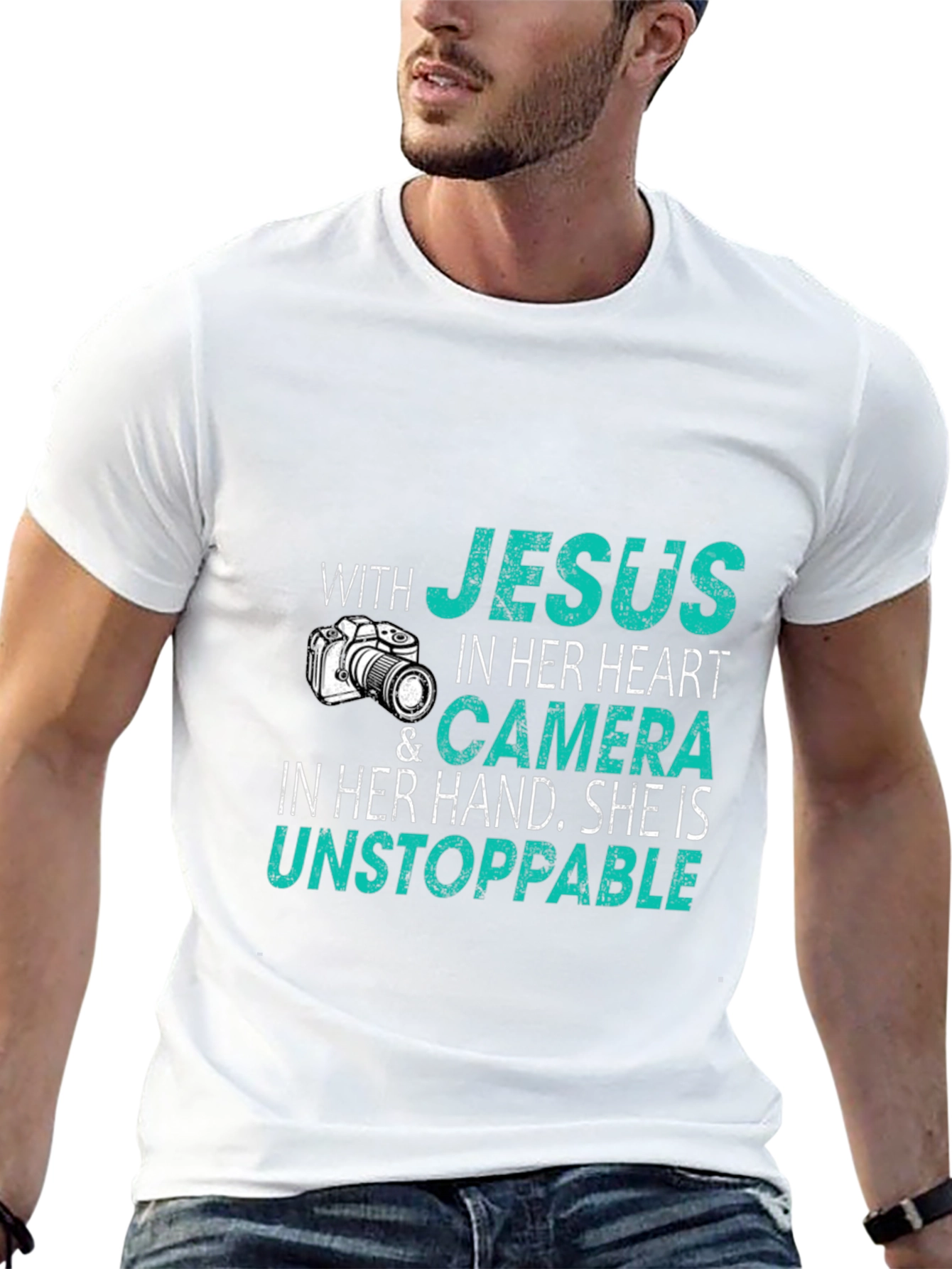 Jesus Camera Unstoppable Black T-Shirt