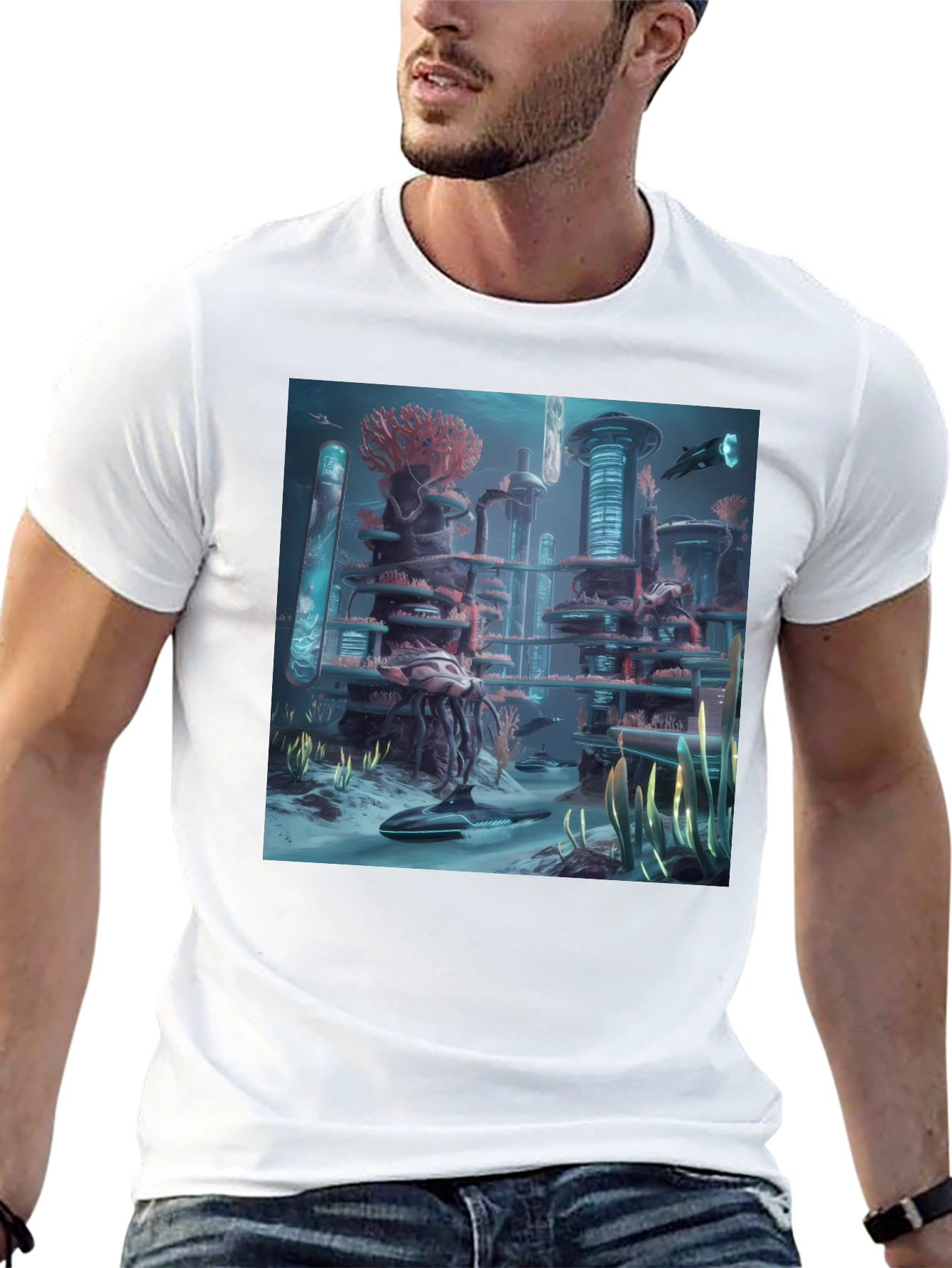 Futuristic Underwater City Graphic Tee