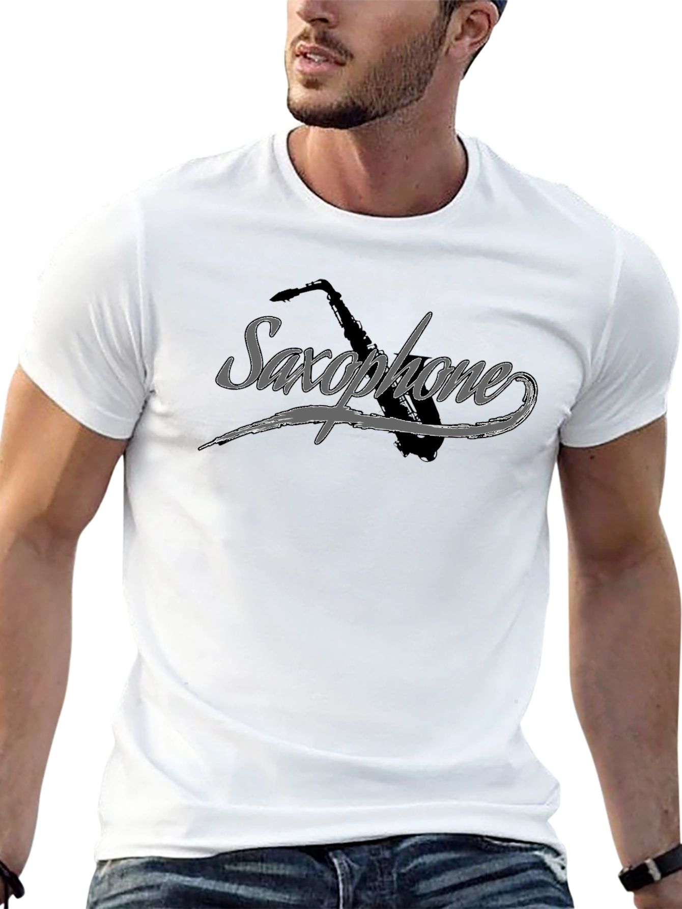 Saxophone Graphic Tee - Musicians Black T-Shirt
