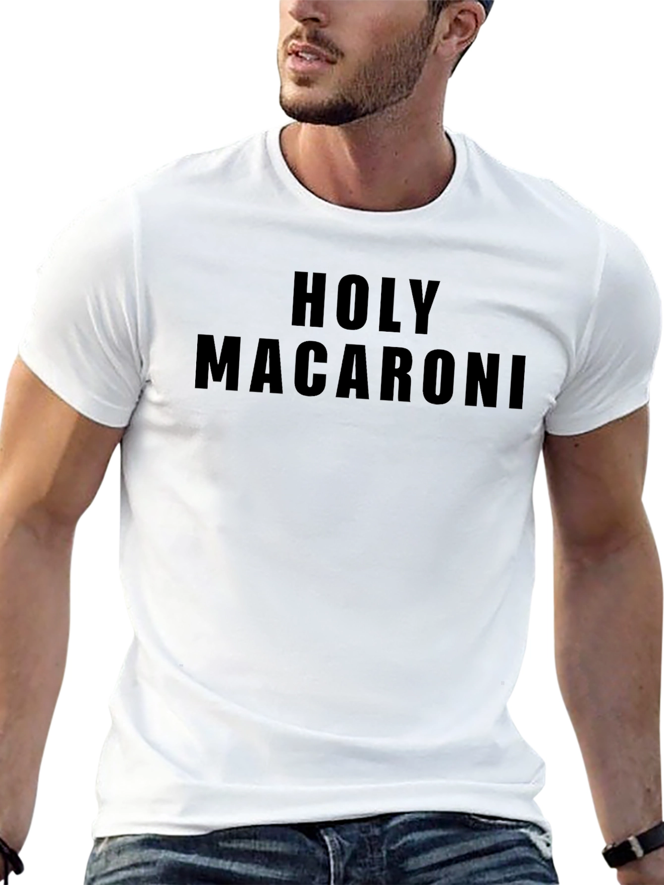 Holy Macaroni Graphic Tee - Soft Black T-Shirt