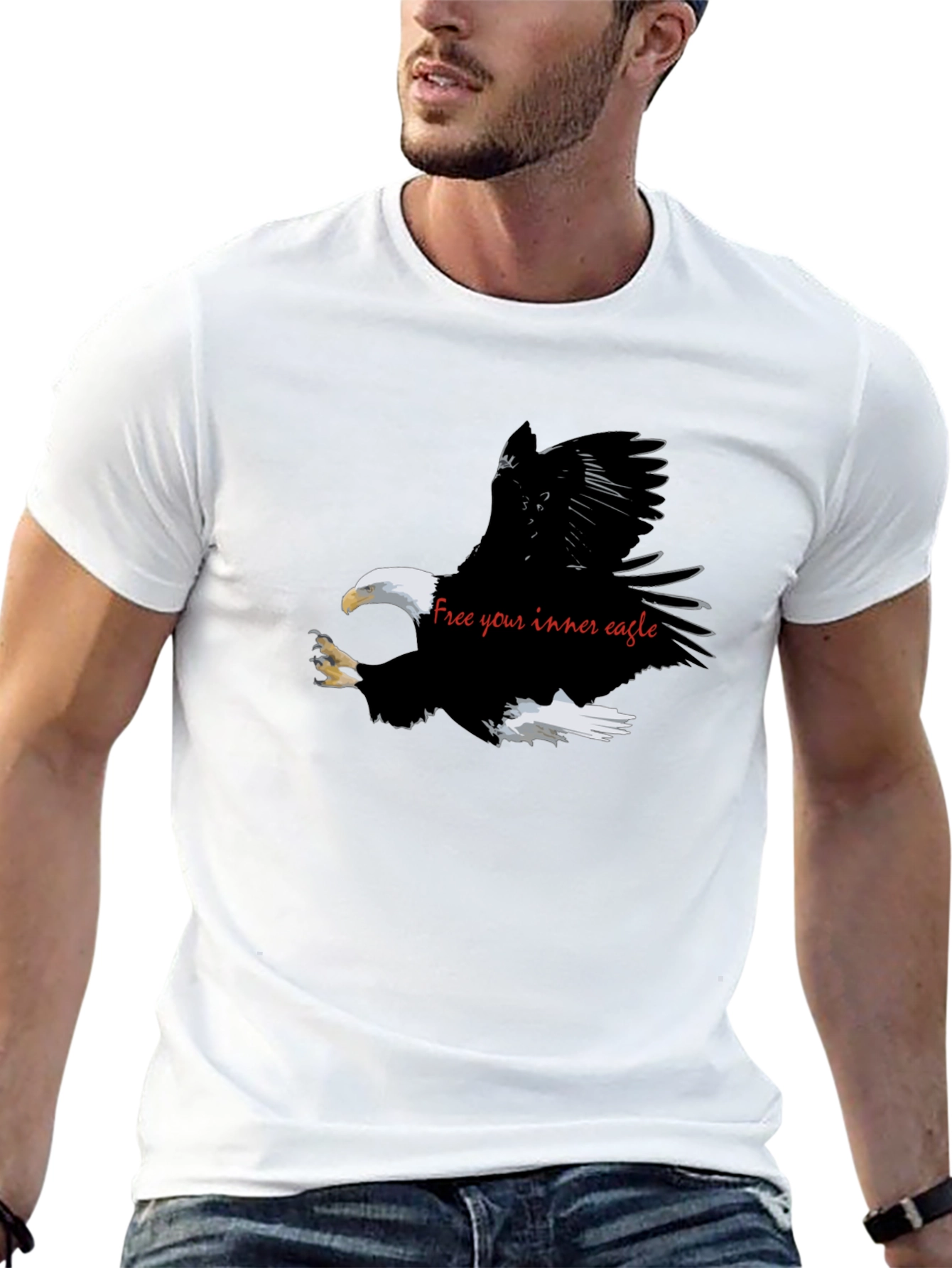 Eagle Graphic Black T-Shirt - Free Your Inner Eagle