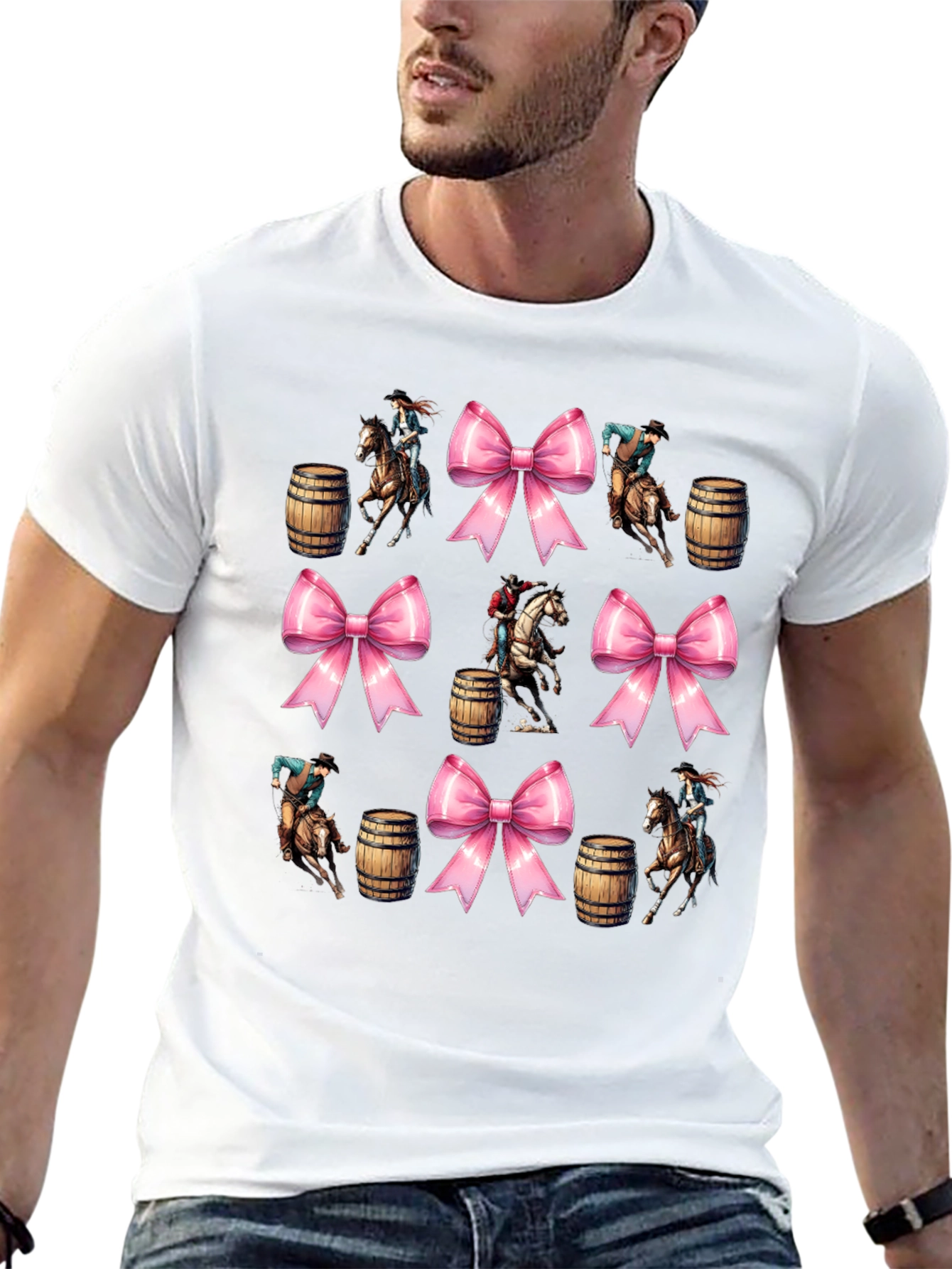 Western Rodeo Bow Pattern T-Shirt