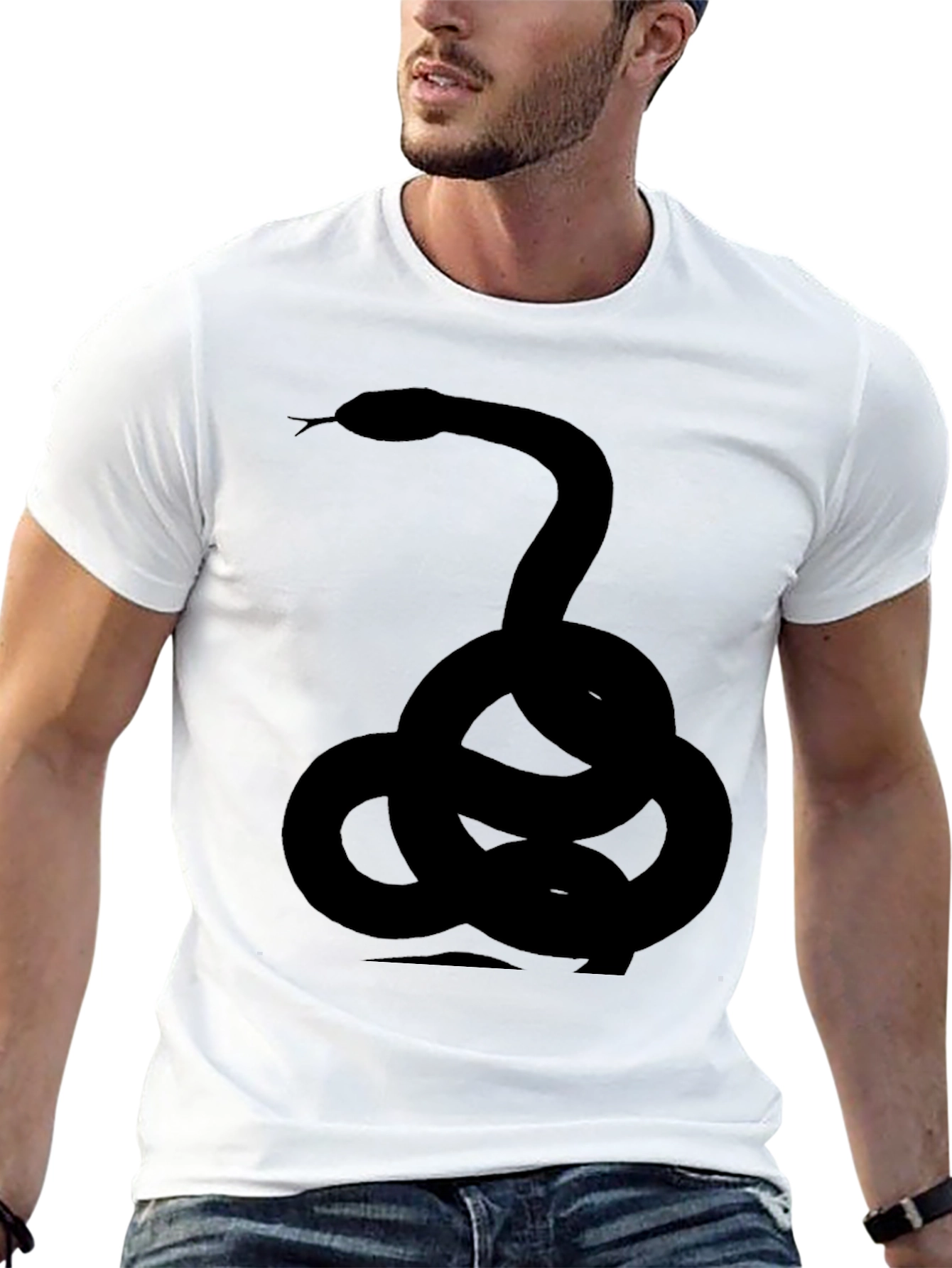Coiled Snake Graphic Tee - Black