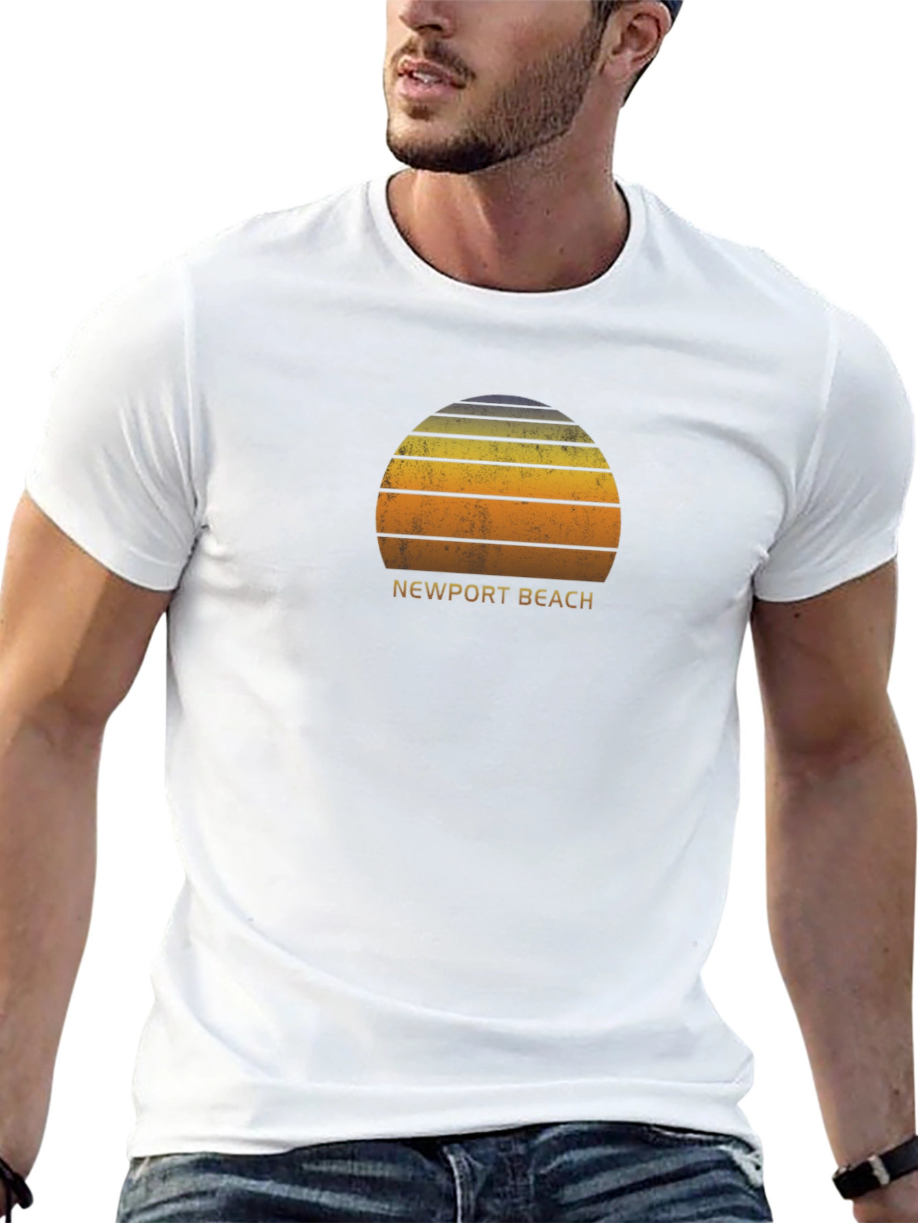 Newport Beach Retro Sunset Graphic Tee