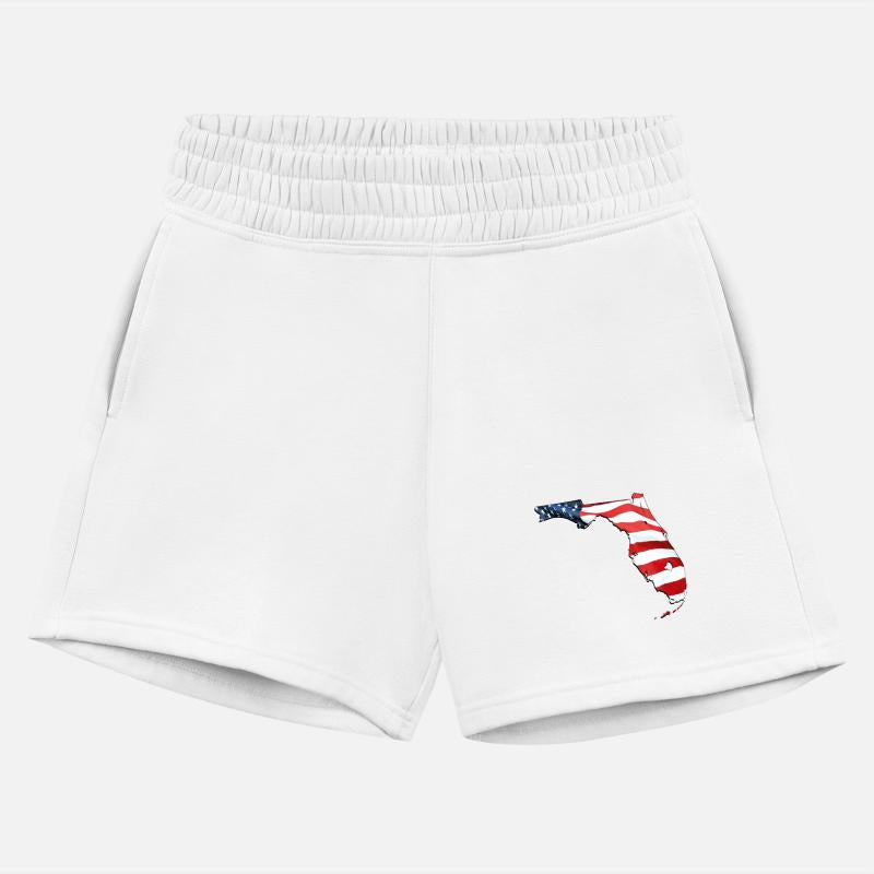 USA Flag in Florida State Map