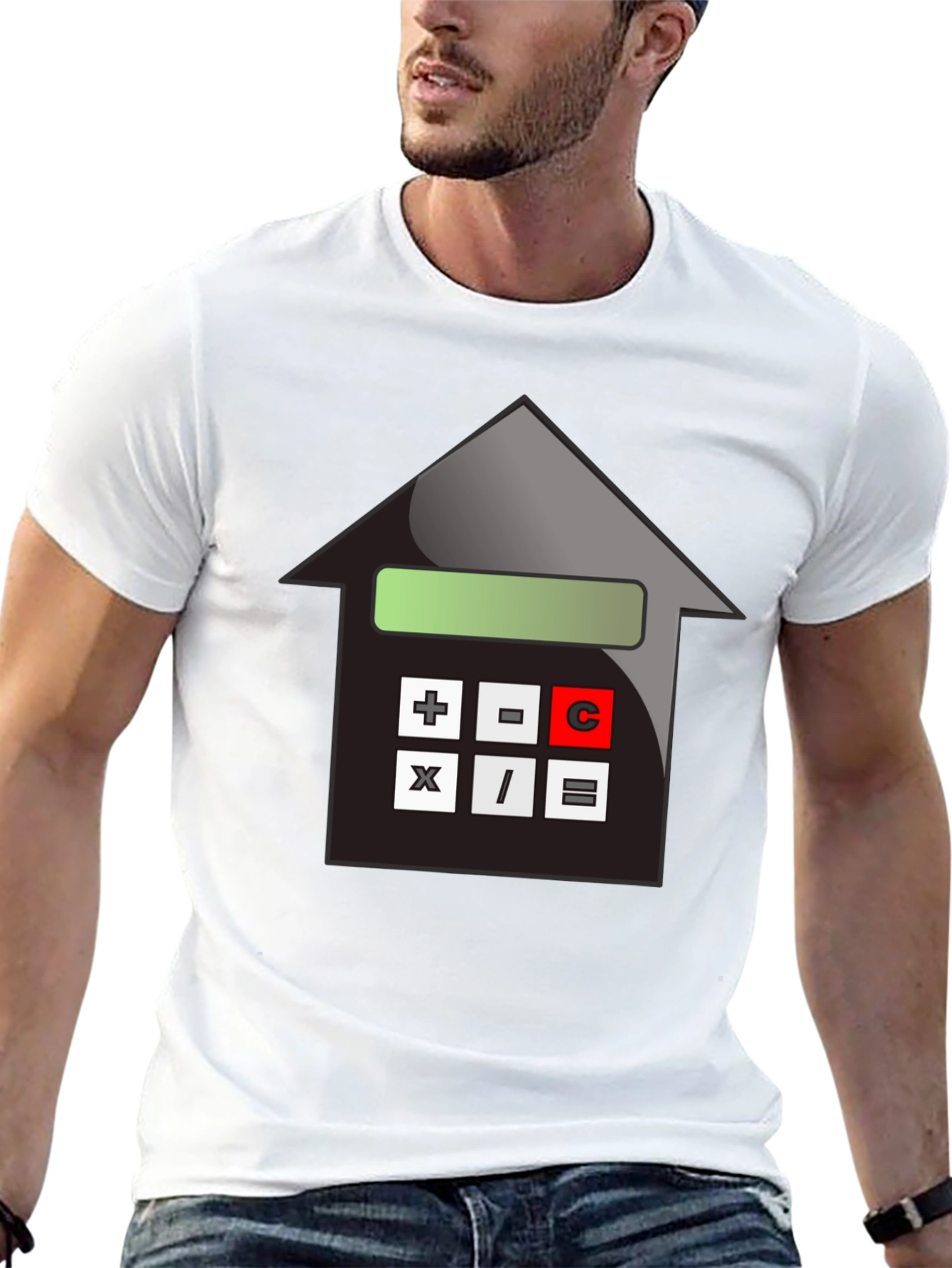 Calculator House Graphic Tee - Black