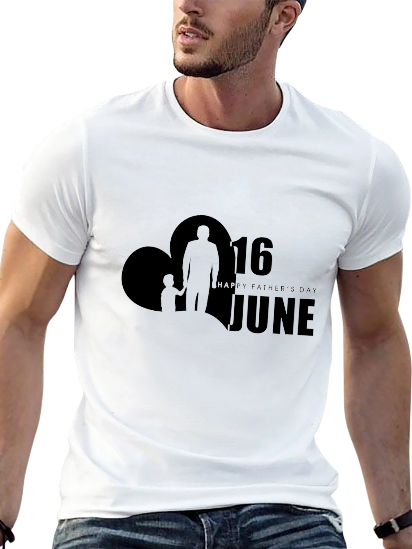 Fathers Day Black Graphic Tee - 16 June