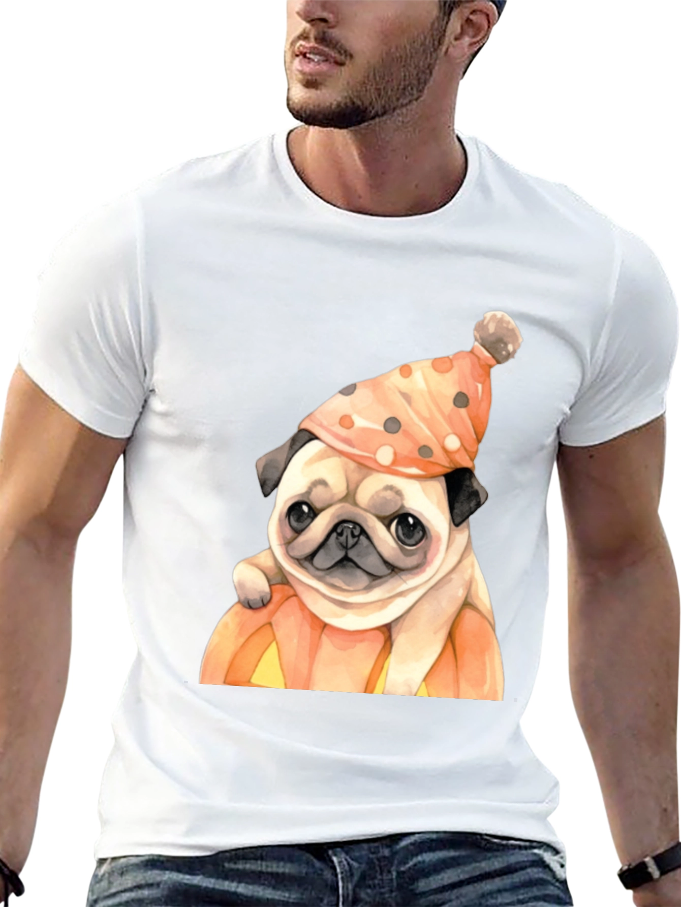 Pug in Pumpkin Halloween T-Shirt