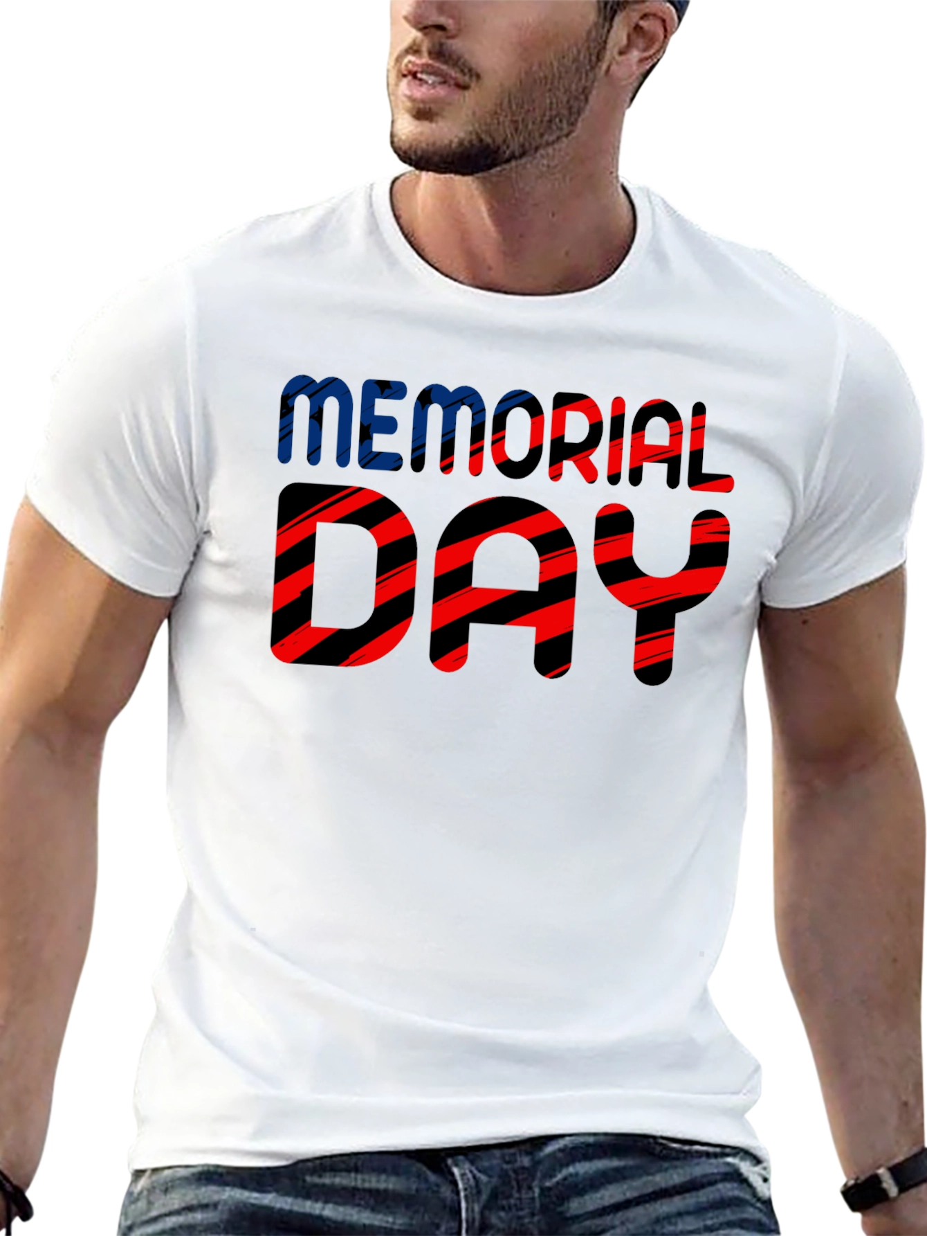 Memorial Day Striped Graphic Tee