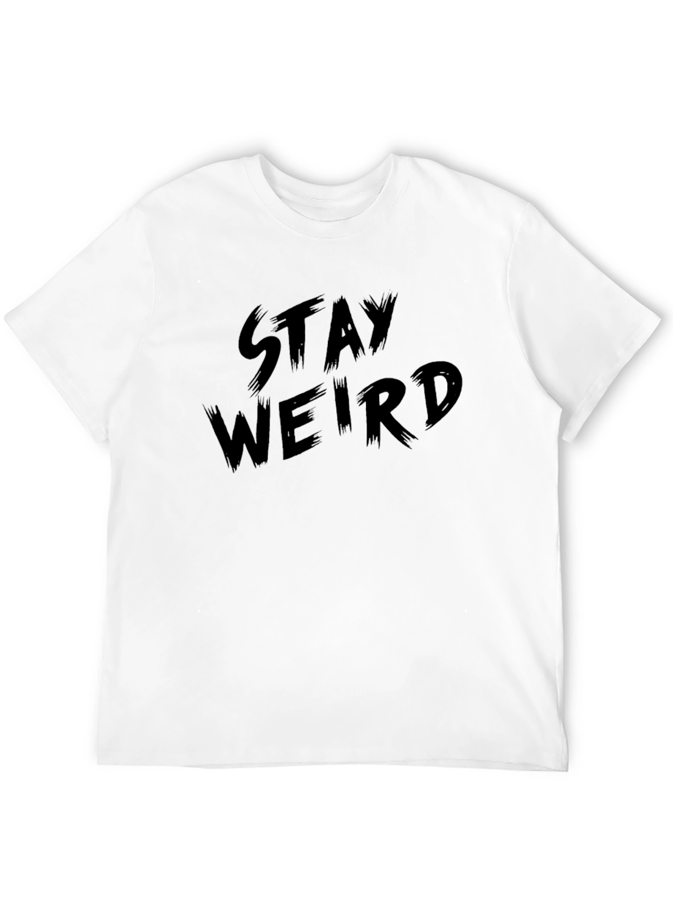 Stay Weird Graphic Tee - Stylish Mens Black T-Shirt