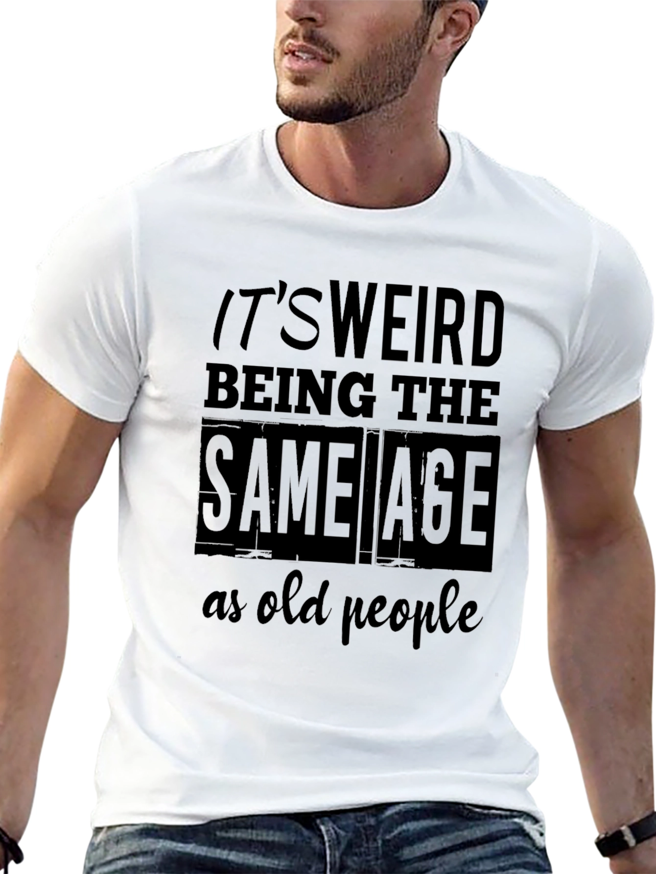 Funny Age Saying Mens Black T-Shirt