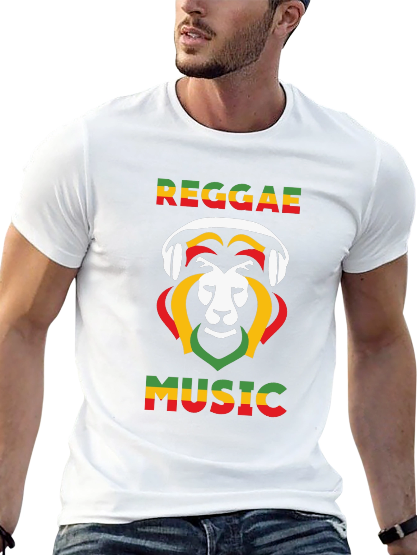 Reggae Music Lion Graphic Tee - Black