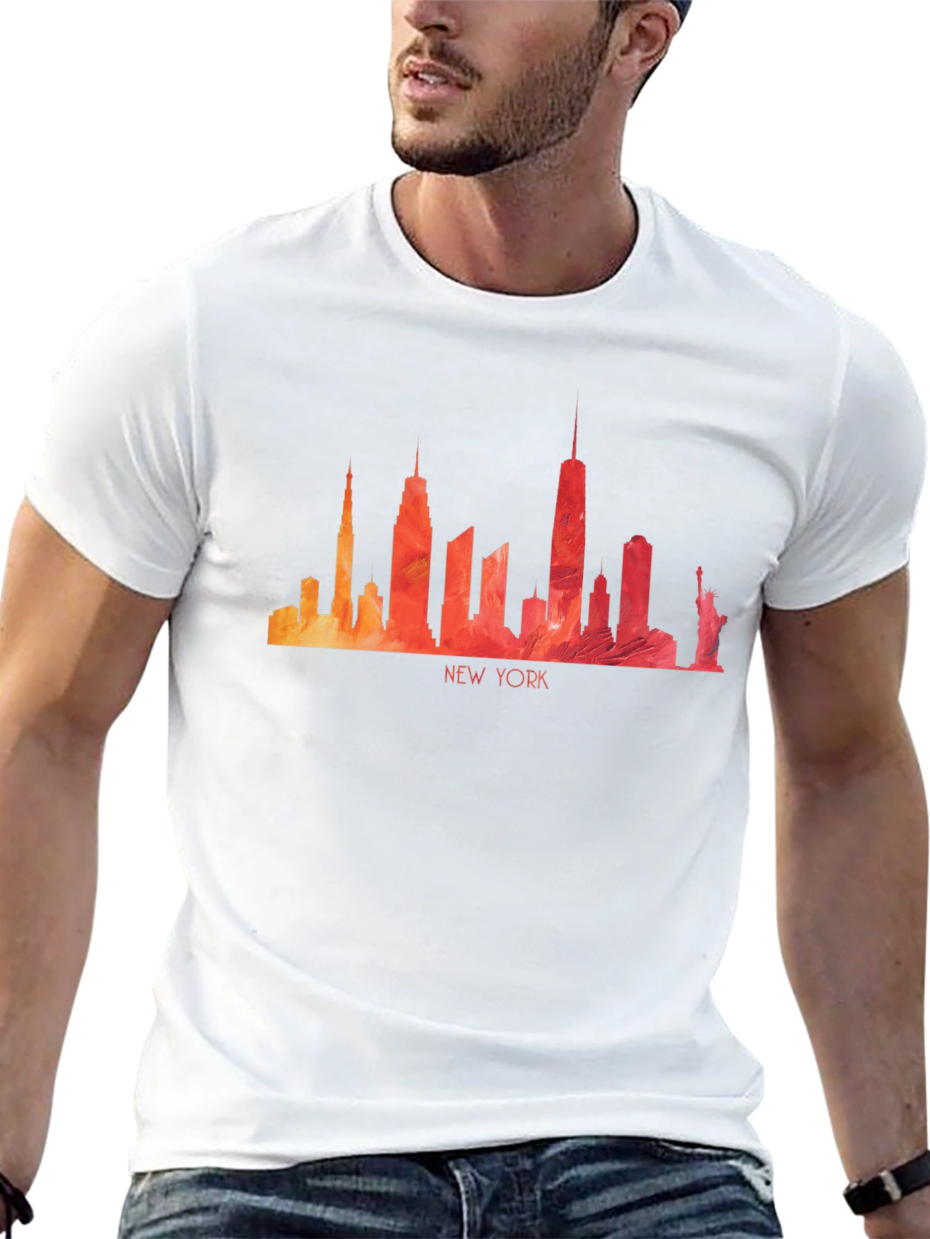 New York Skyline Graphic Tee - Cityscape T-Shirt