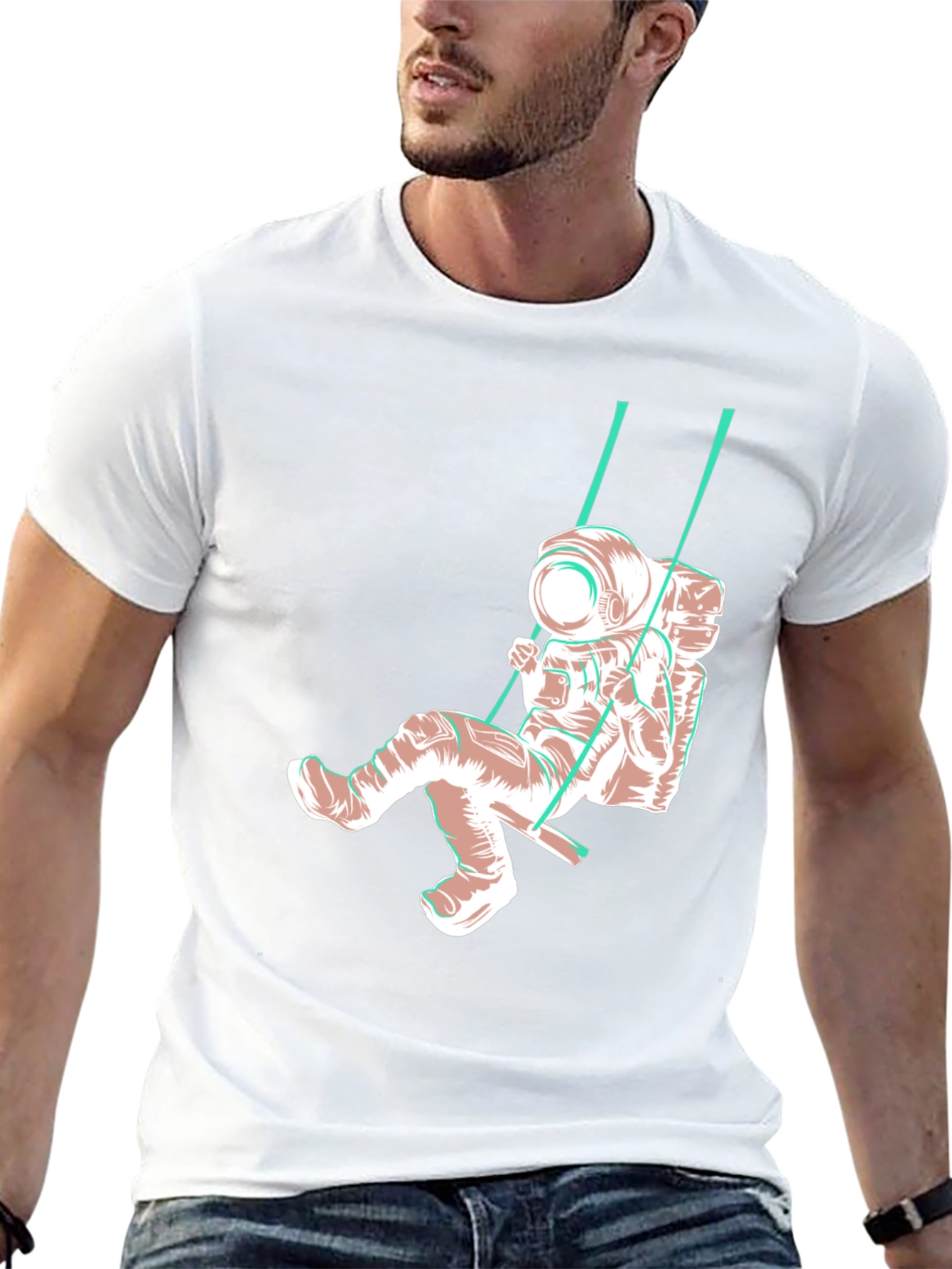 Astronaut Swing T-Shirt - Unique Graphic Tee