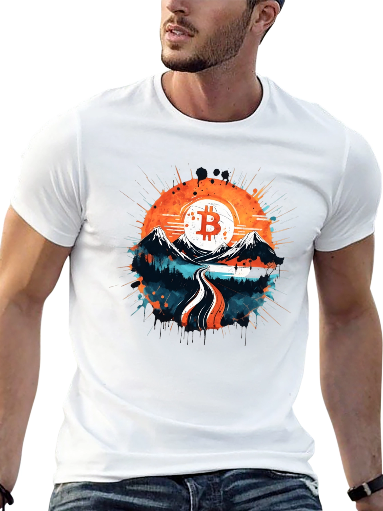 Bitcoin Mountain Graphic Tee - Crypto Style