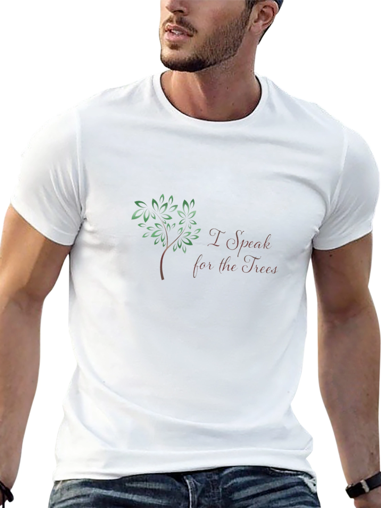 I Speak for the Trees Black Graphic T-Shirt