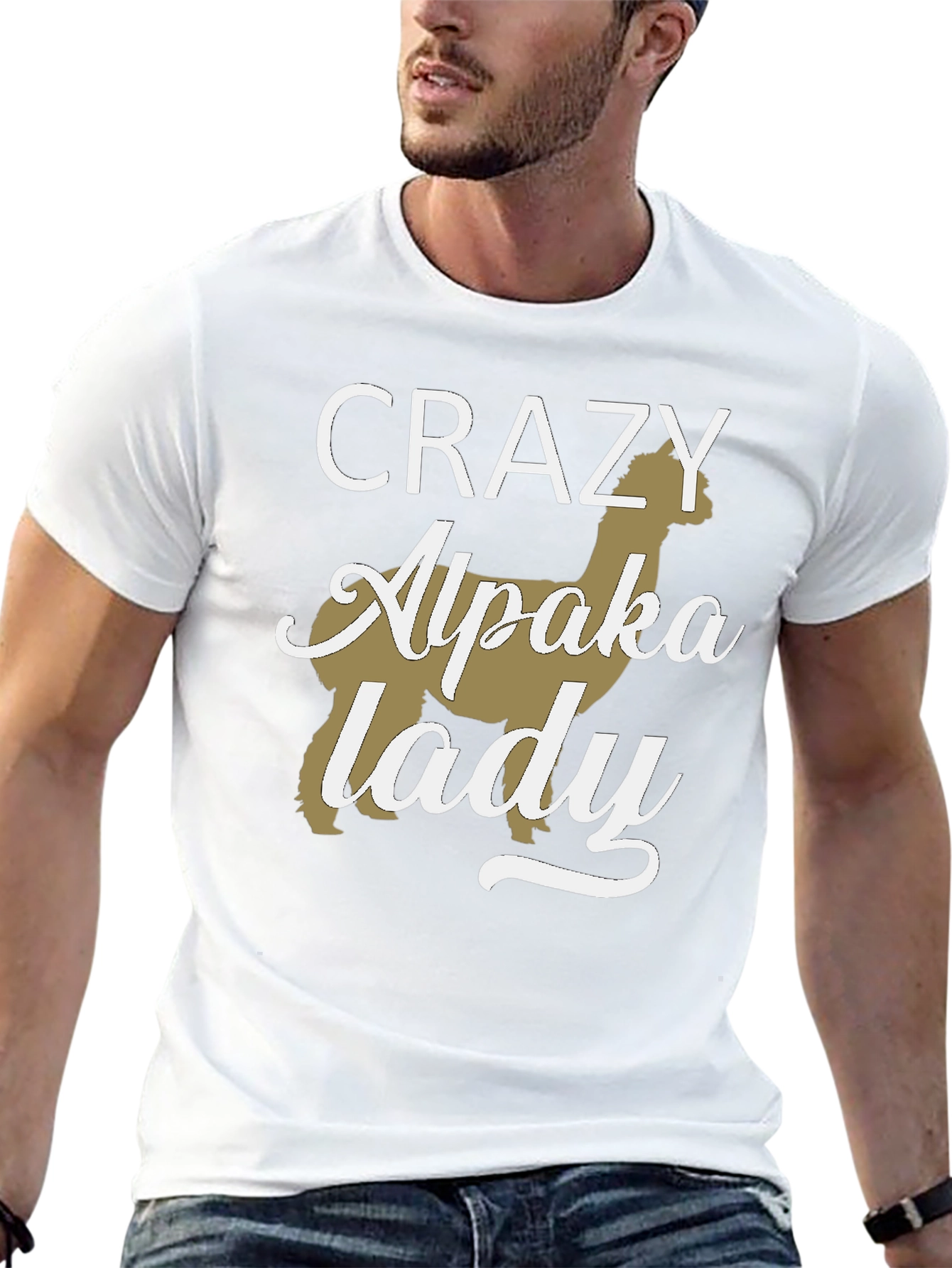 Crazy Alpaca Lady T-Shirt - Novelty Graphic Tee