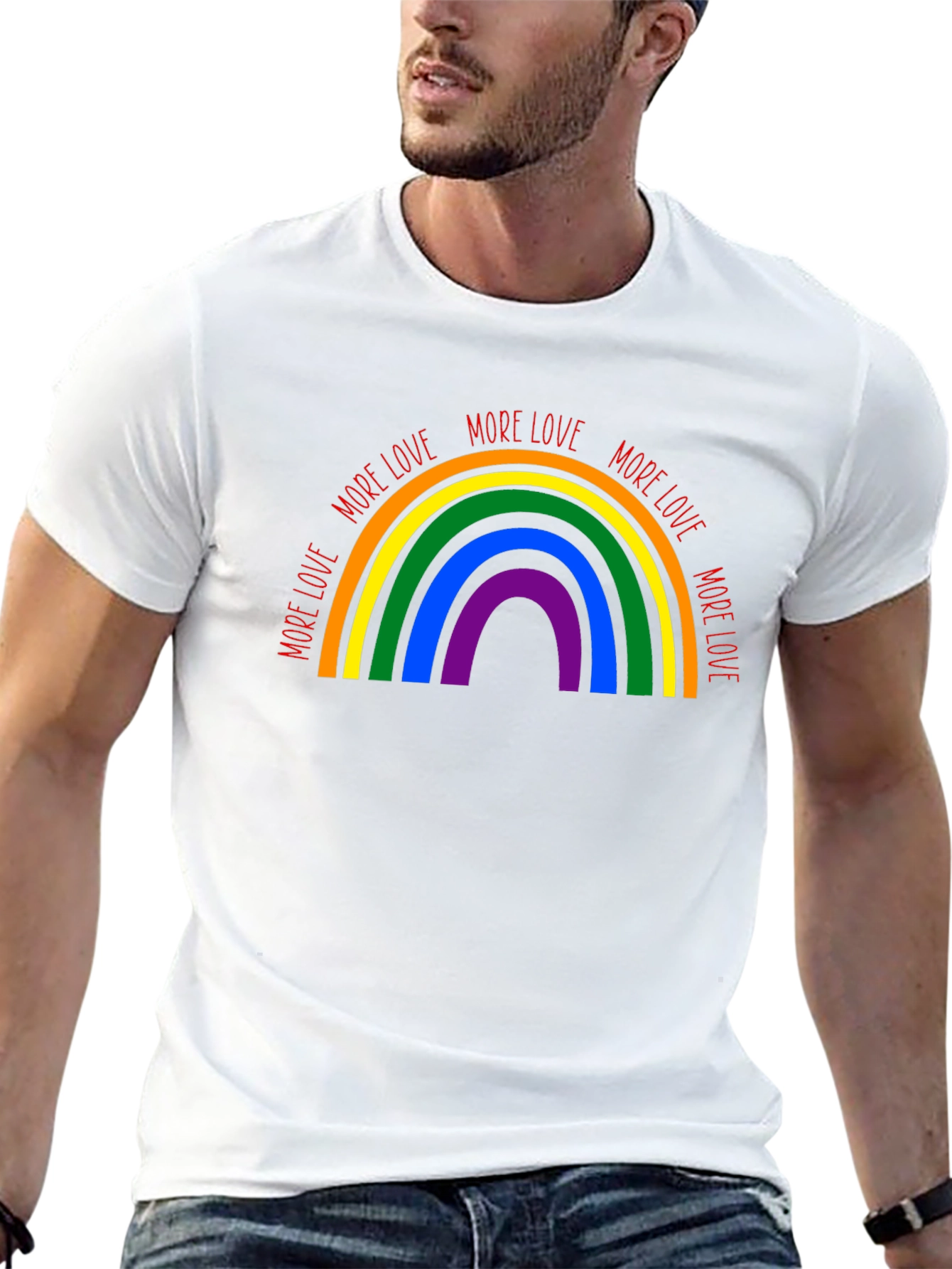 More Love Rainbow Graphic Tee - Black