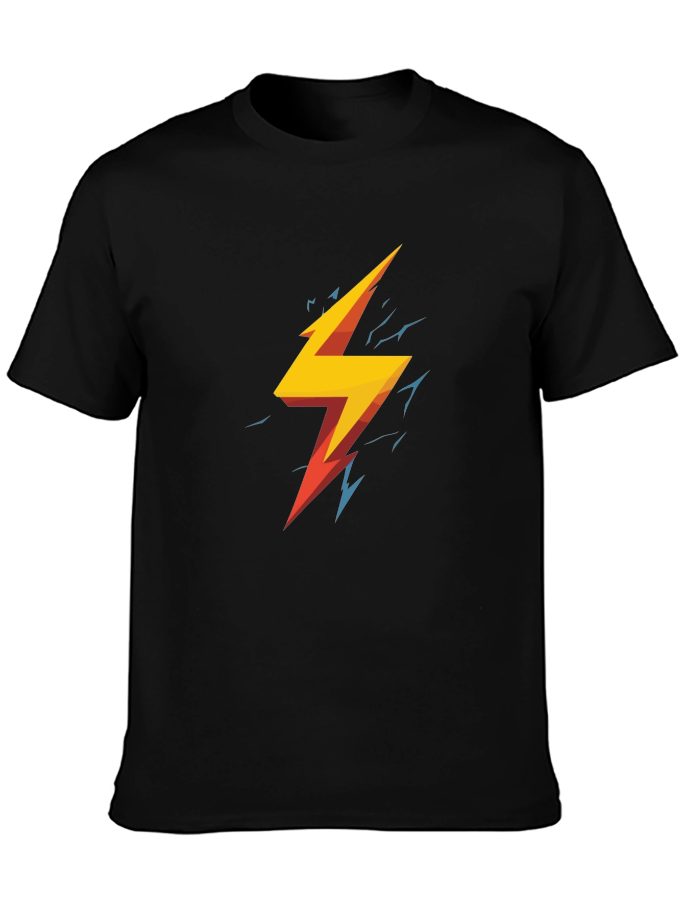 Lightning Bolt Graphic Tee - Stylish Black T-Shirt
