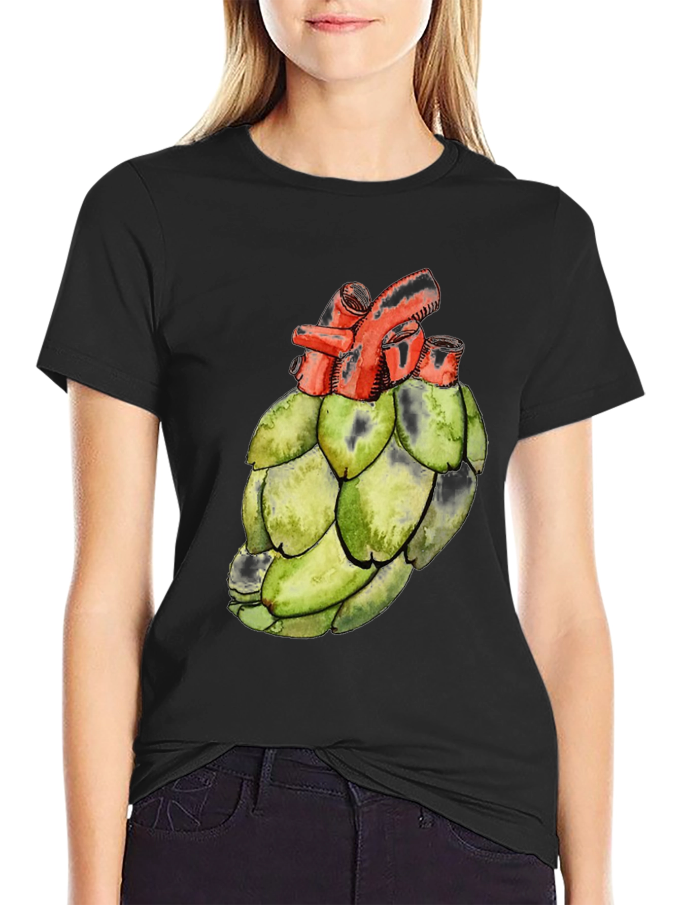 Anatomical Artichoke Heart Black Tee